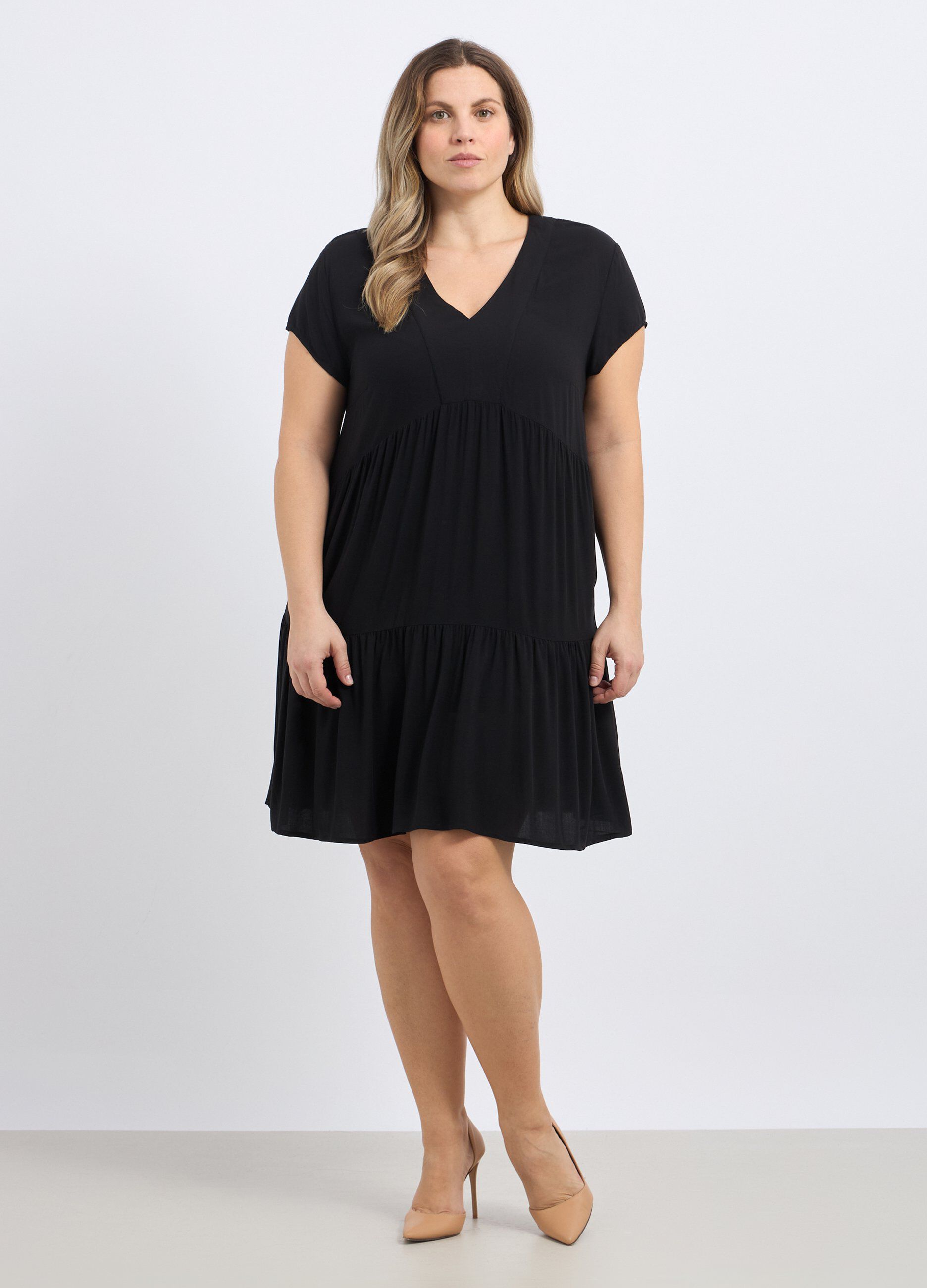 Abito corto in pura viscosa donna curvy_0