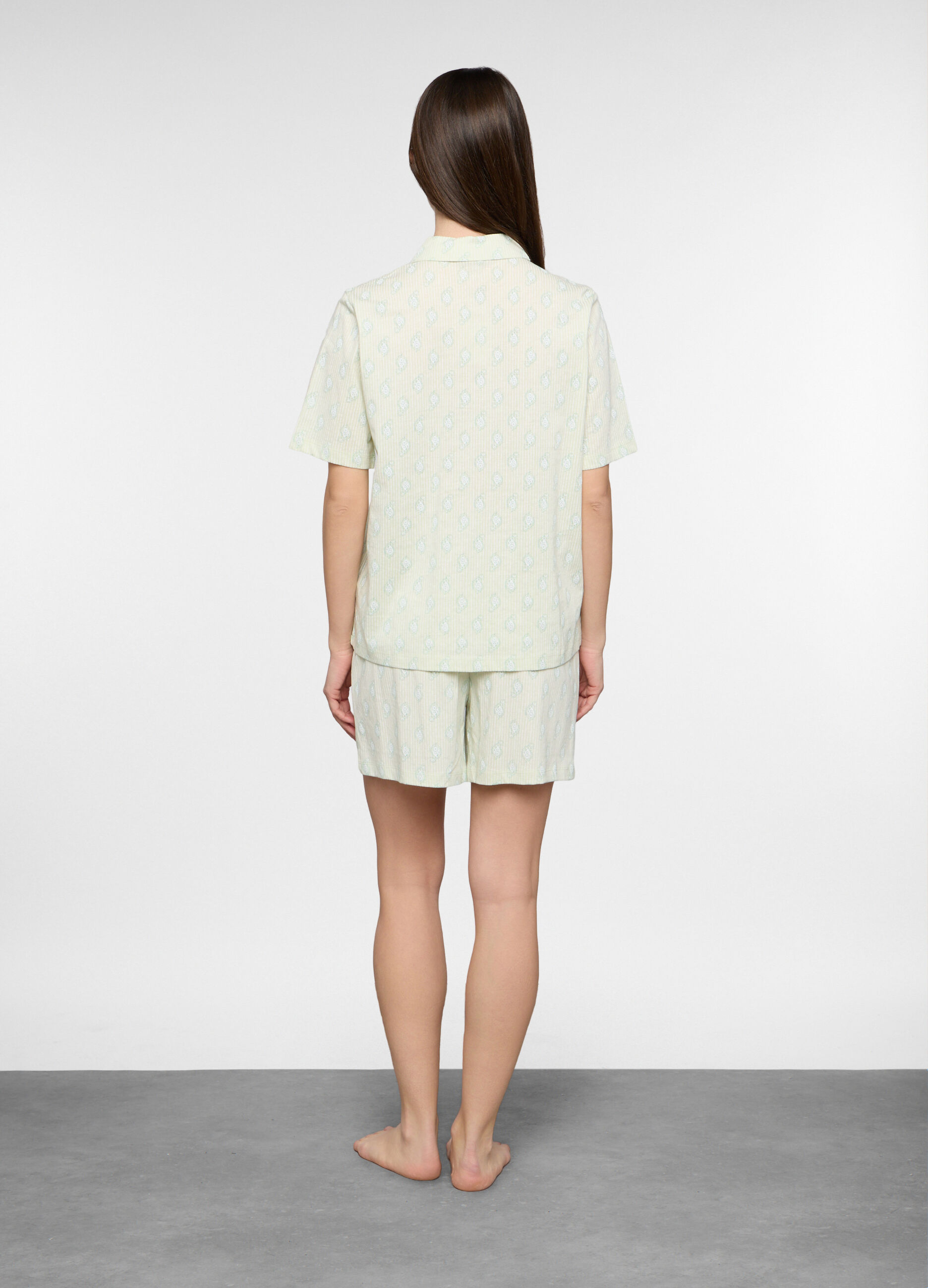Set pigiama corto in jersey di puro cotone donna_1
