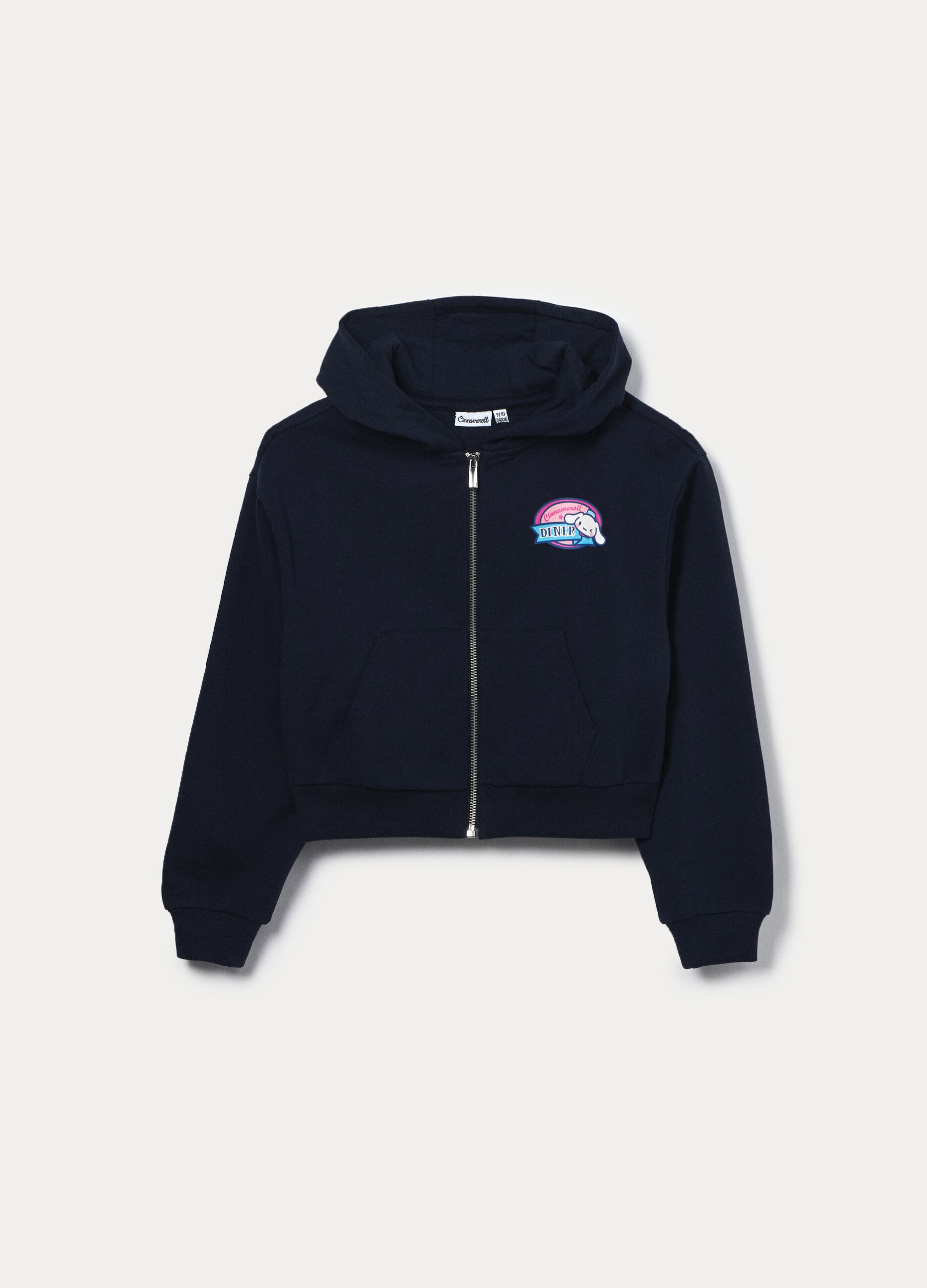 Felpa Cinnamoroll in french terry con cappuccio ragazza_0