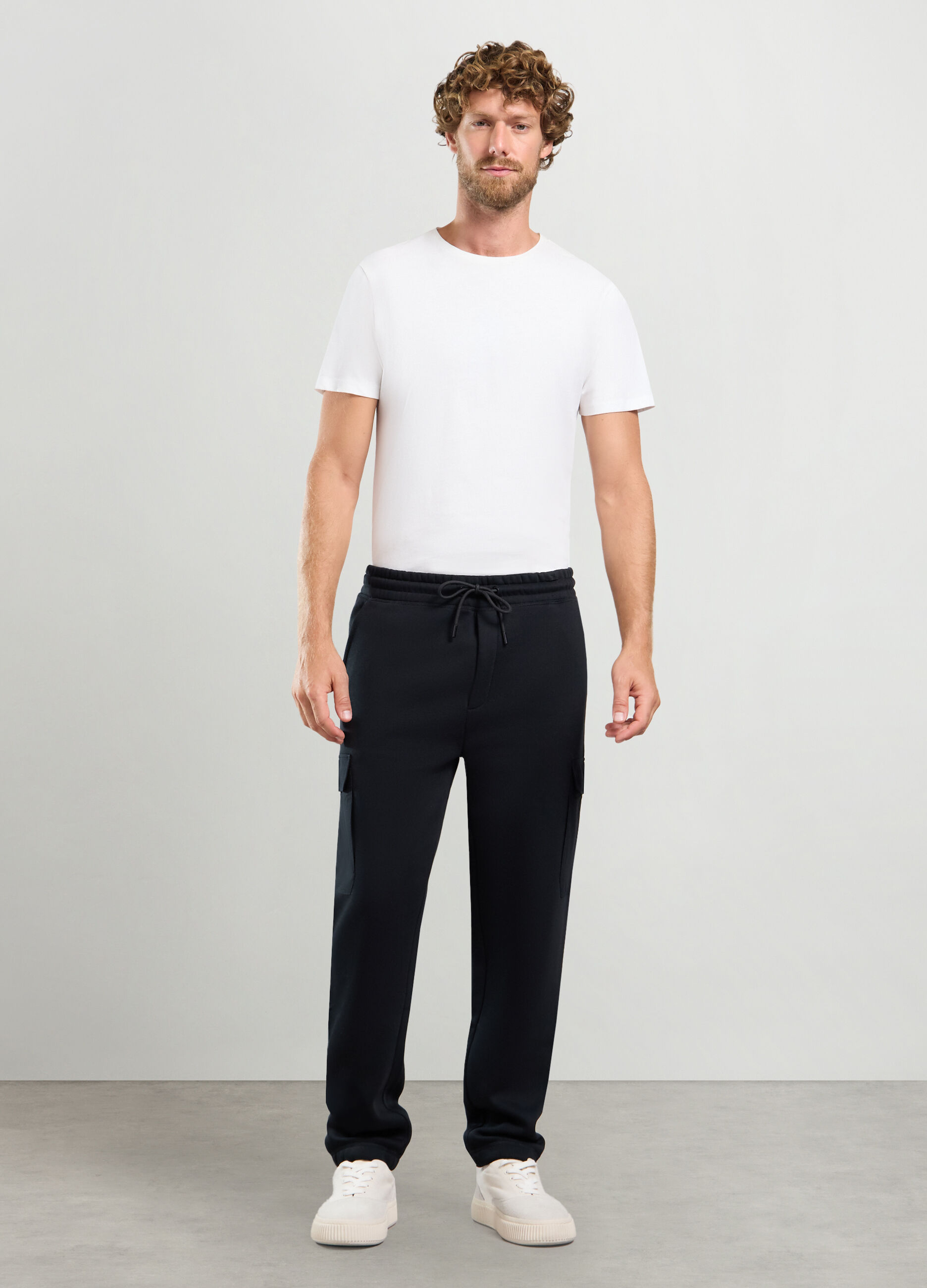 Jogger regular fit in misto cotone uomo_0