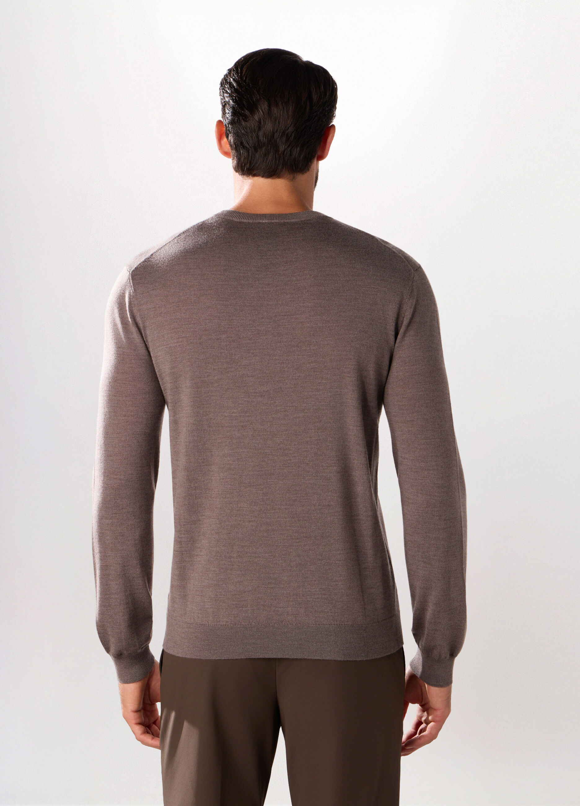Maglione girocollo in lana merino uomo