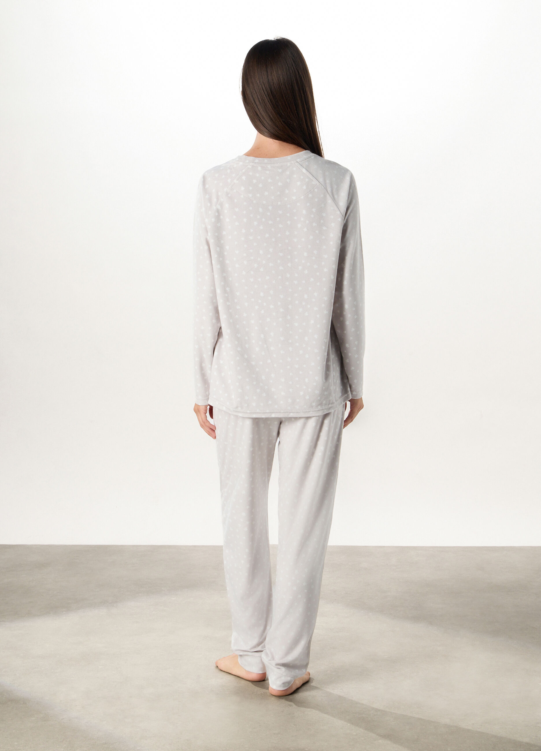 Set pigiama lungo velour donna_1