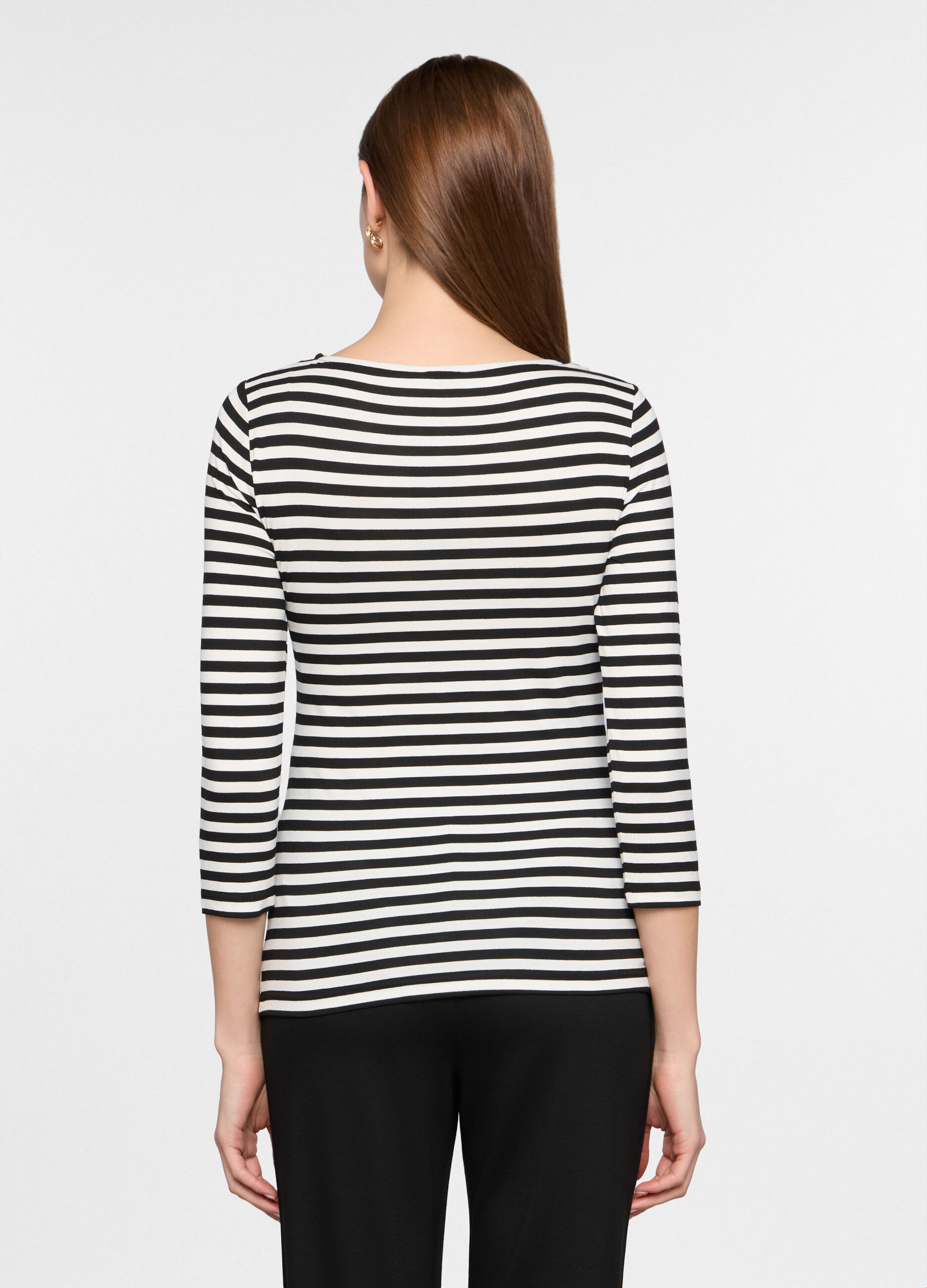 T-shirt girocollo in jersey stretch donna_1