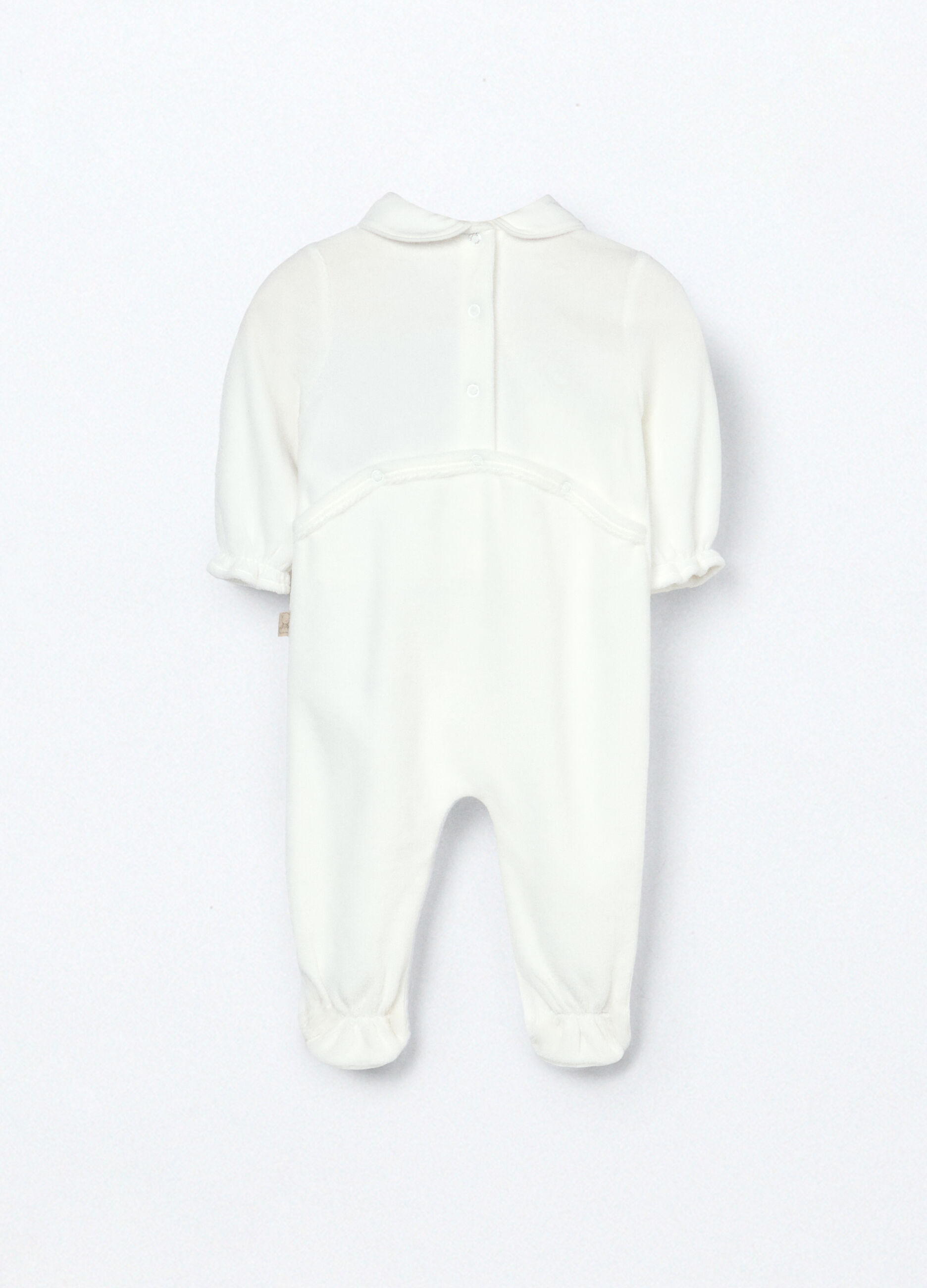 Tutina in misto cotone velours neonata_1