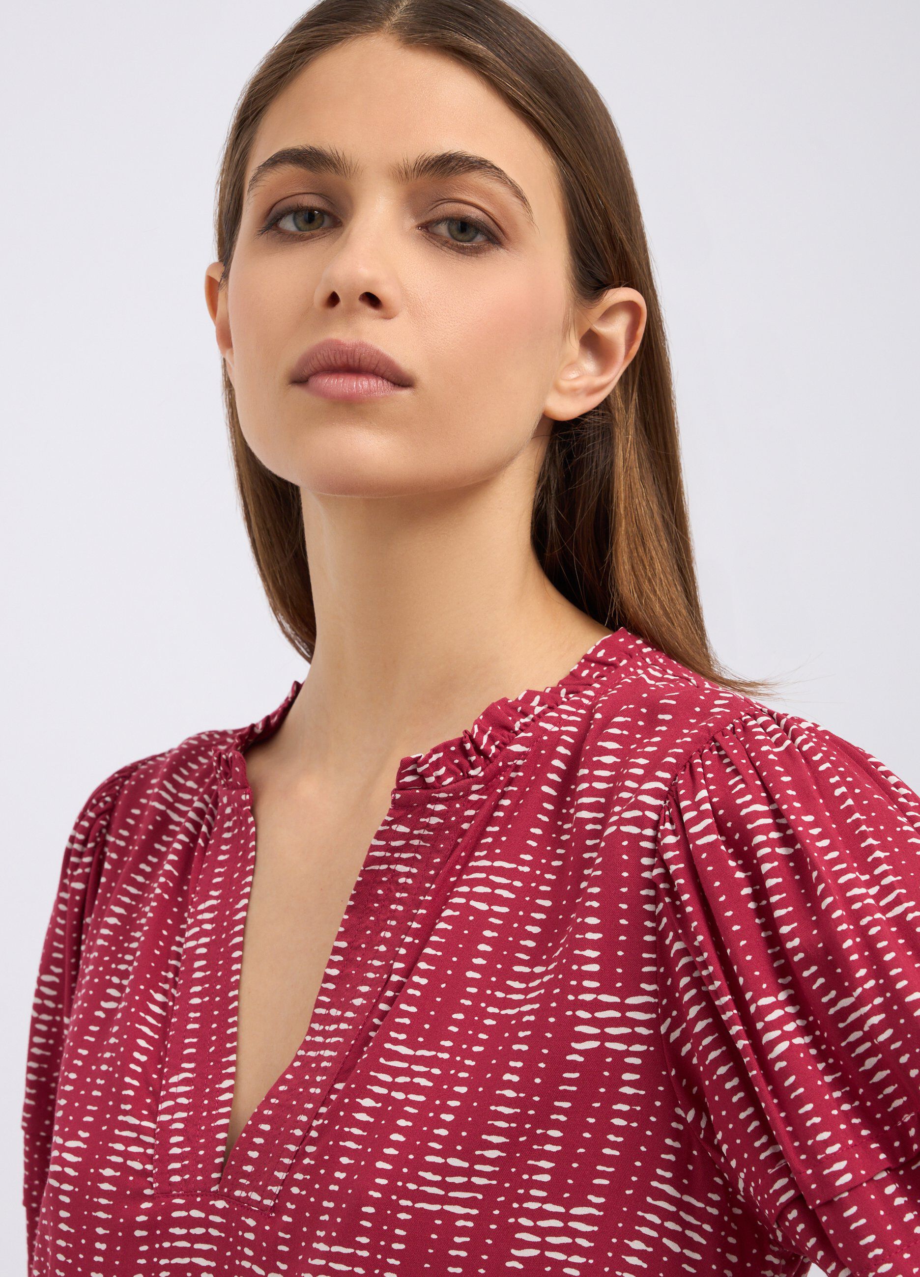 Blusa in pura viscosa con stampa donna_2