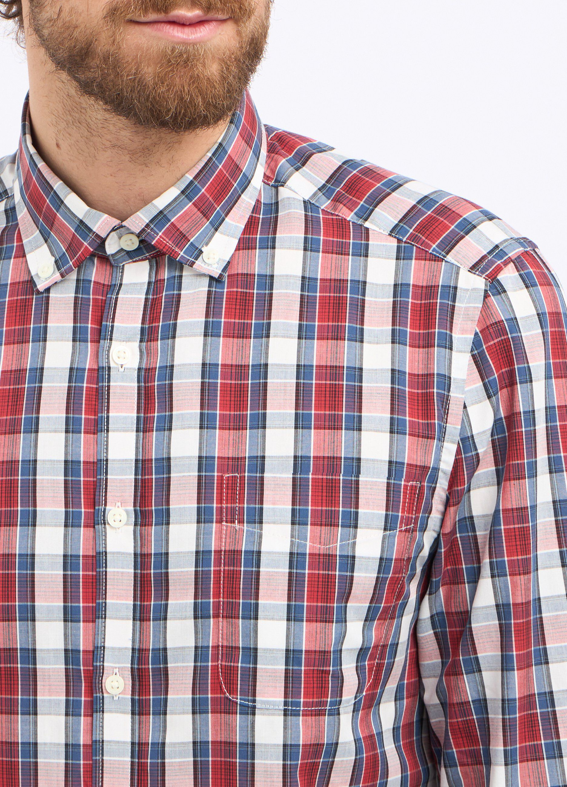 Camicia a quadri in misto cotone uomo_2