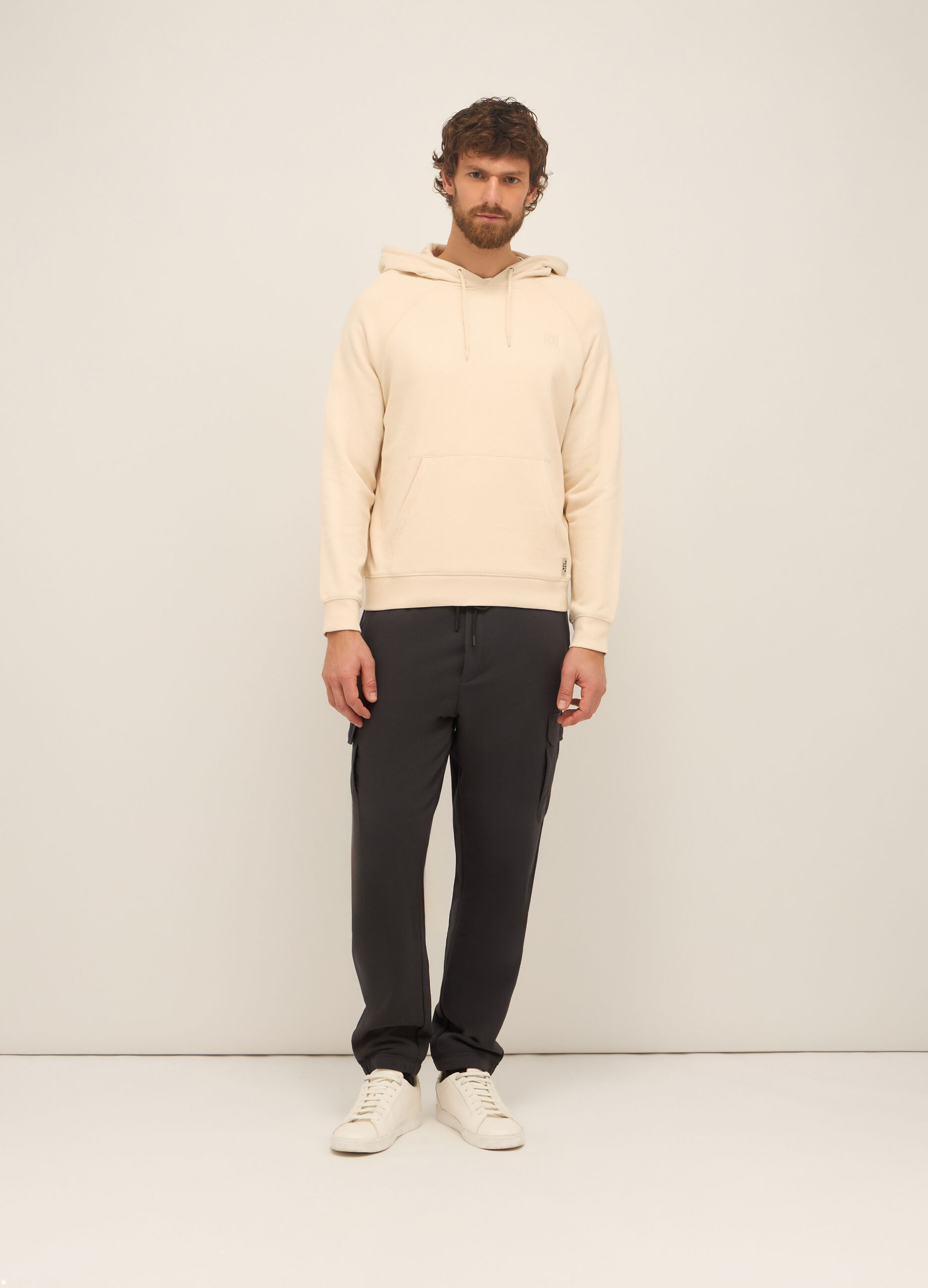 Jogger cargo in felpa di cotone uomo_0