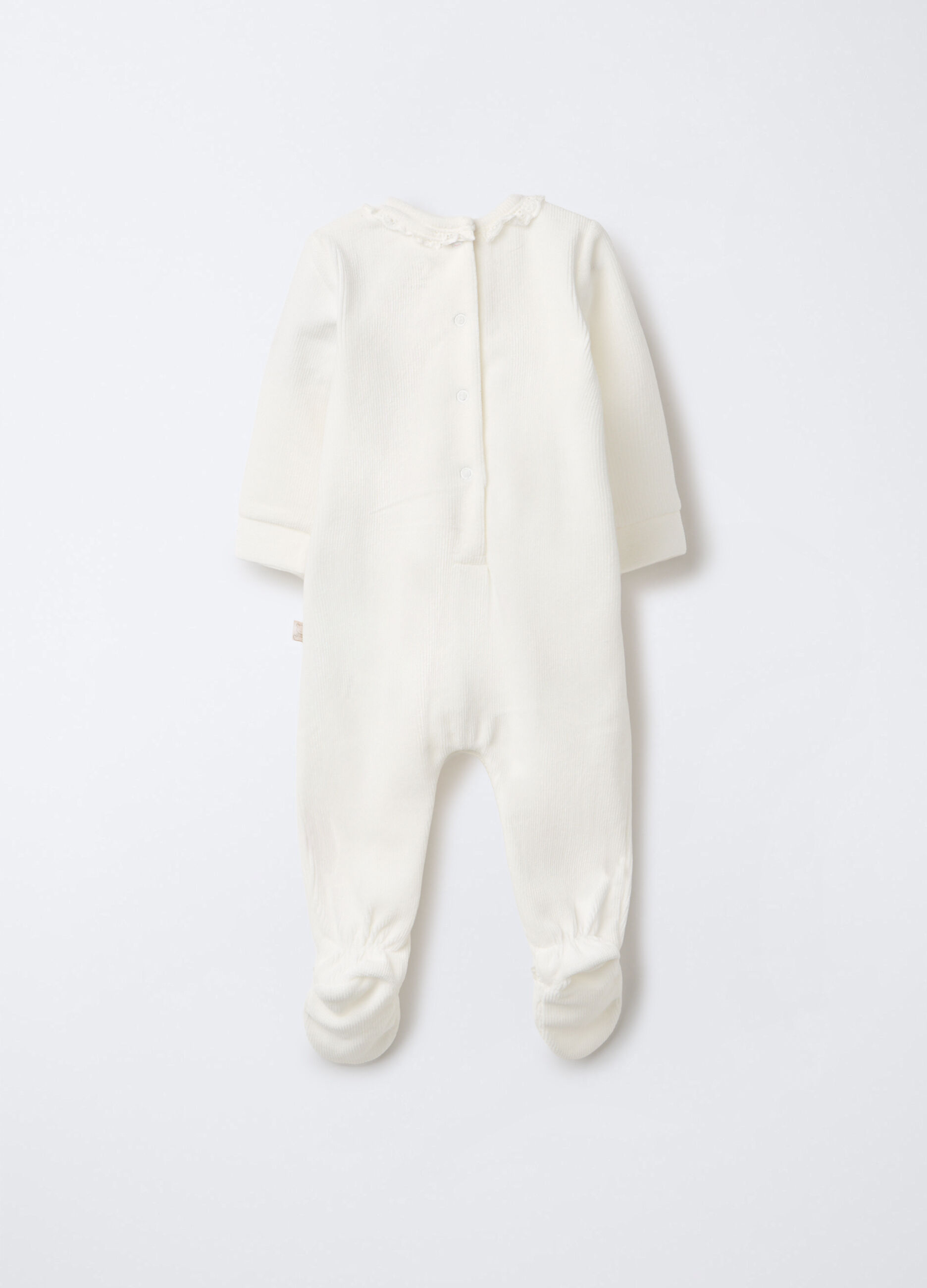 Tutina in costina velour misto cotone neonata