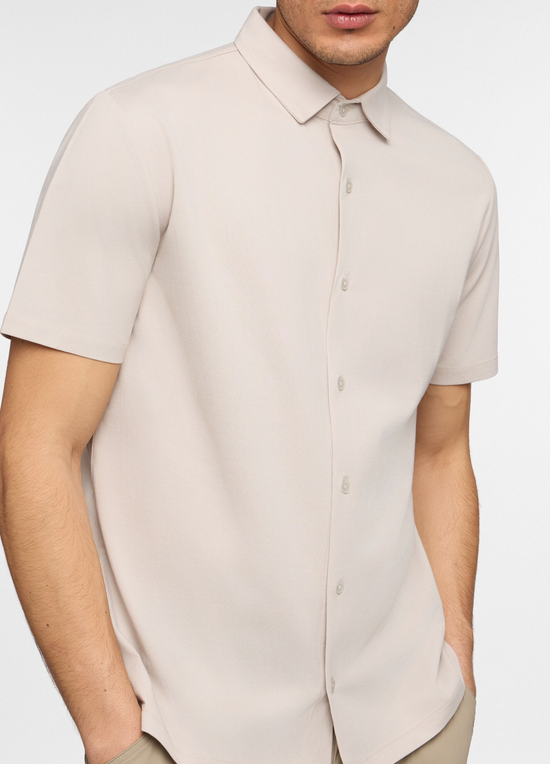 Camicia a maniche corte in jersey di cotone uomo