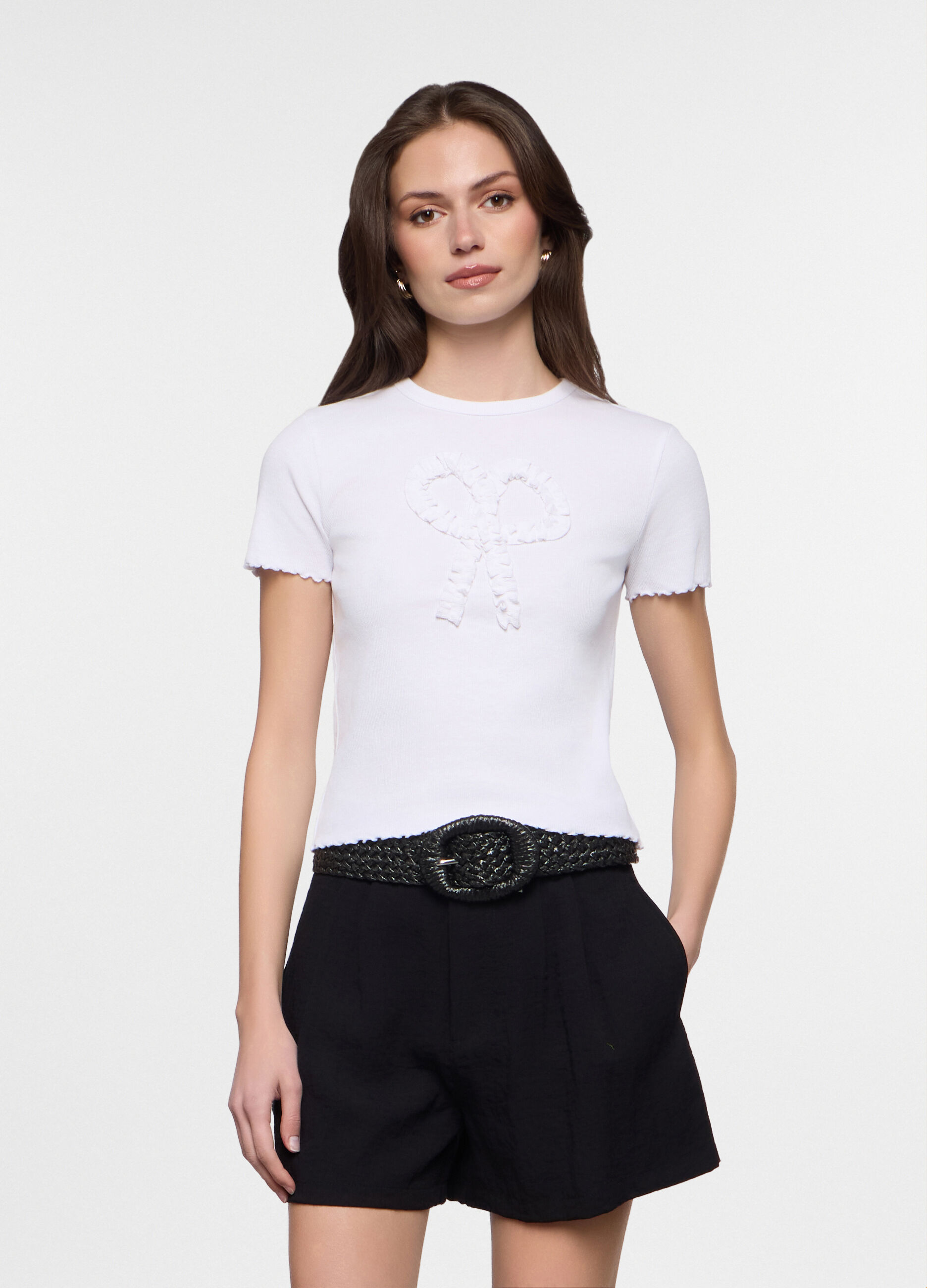 T-shirt girocollo stretch donna_0