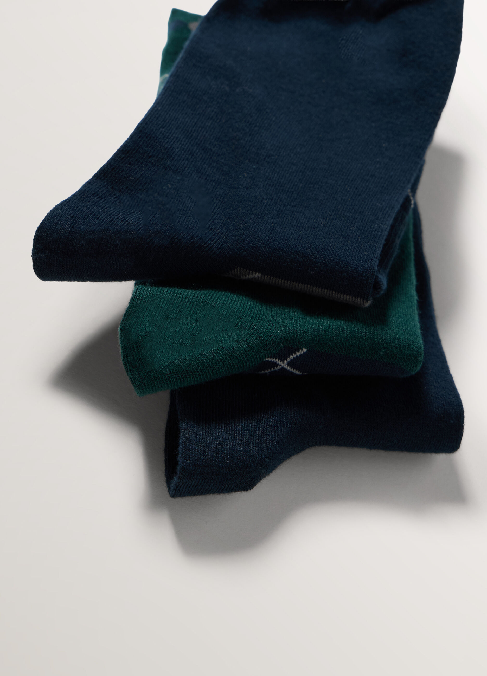 3 pack calze lunghe con motivo Argyle uomo_1