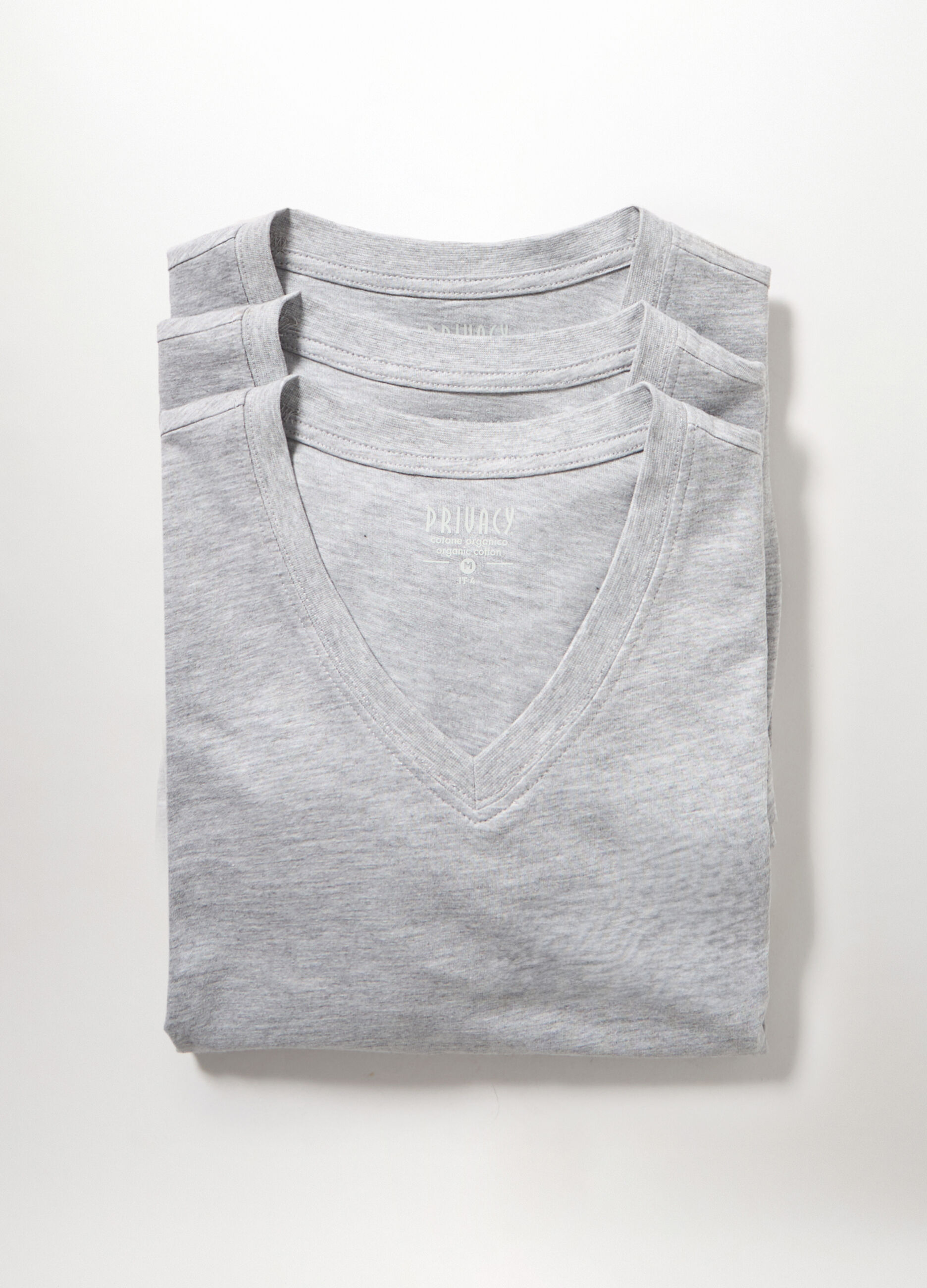 3 pack T-shirt collo a V in misto cotone uomo_0