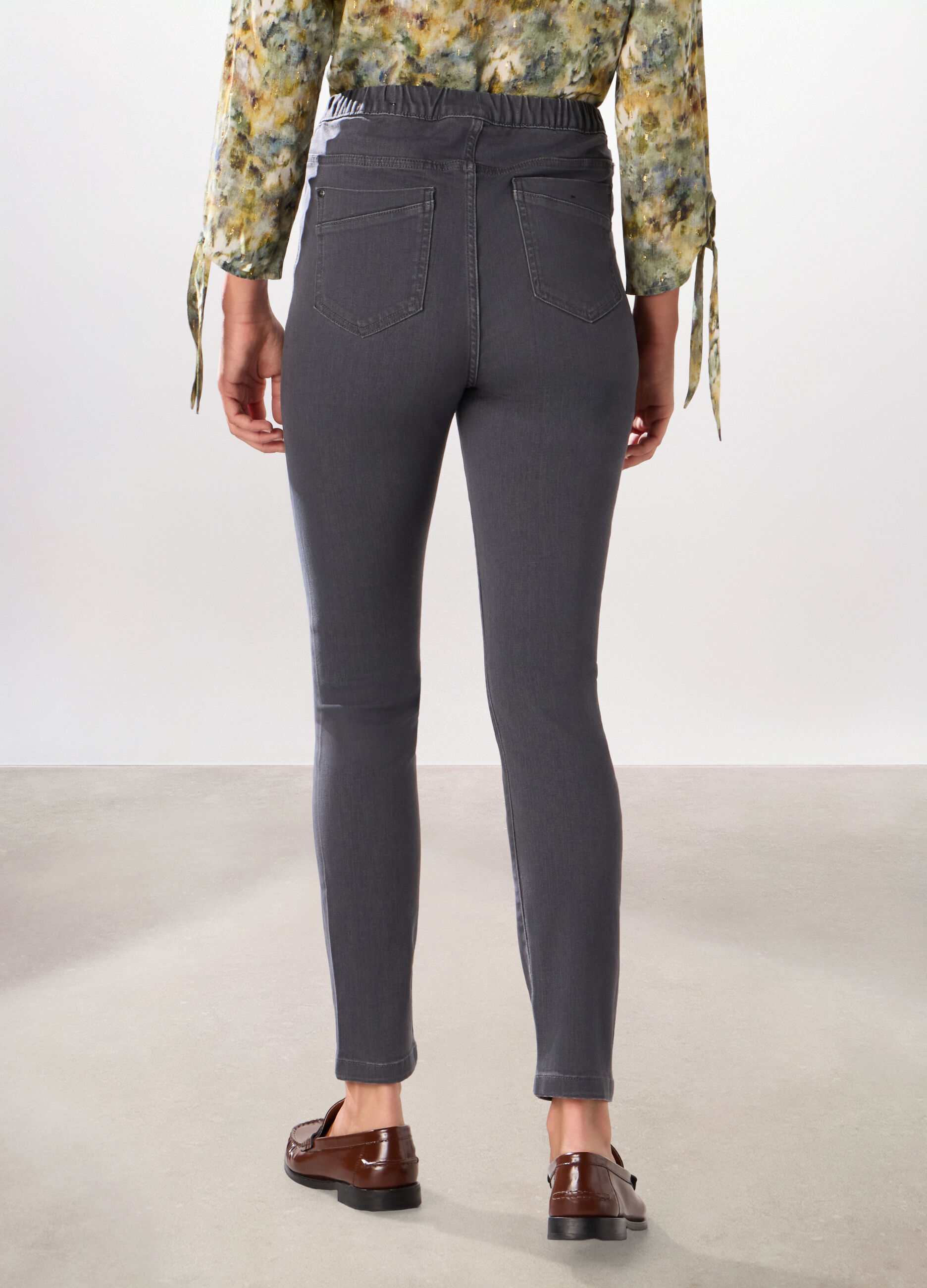 Jeggings in stretch denim di misto cotone donna_1