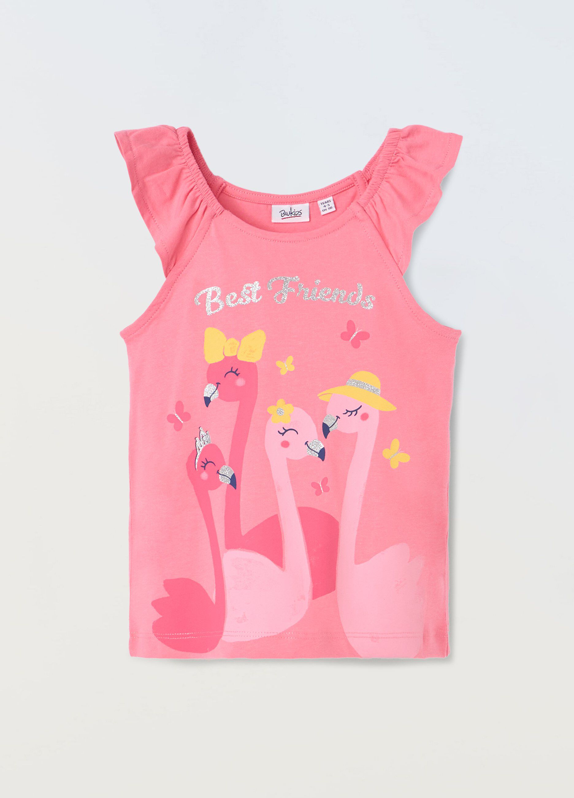Canotta con stampa glitter bambina