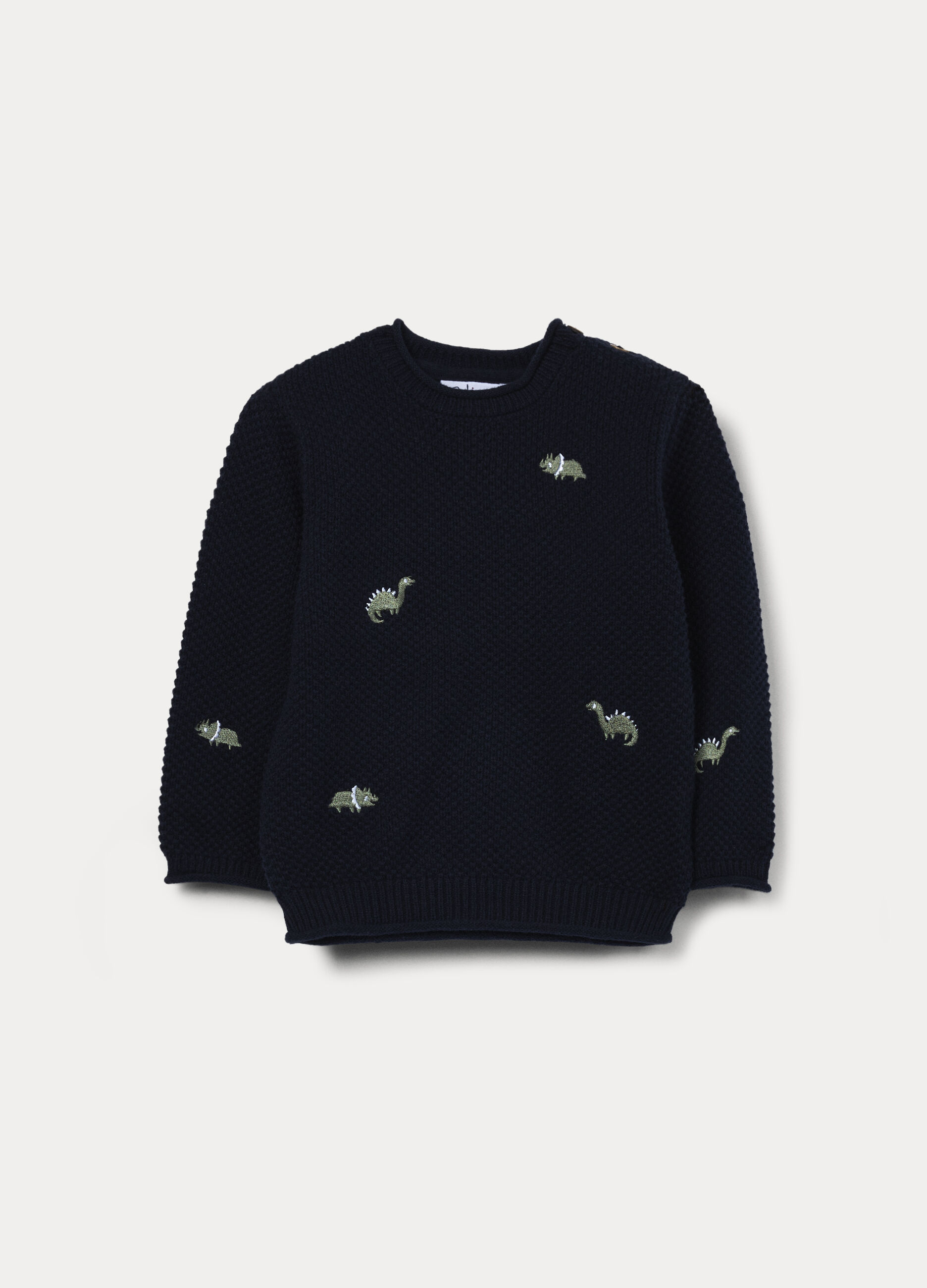 Tricot girocollo in puro cotone bimbo_0