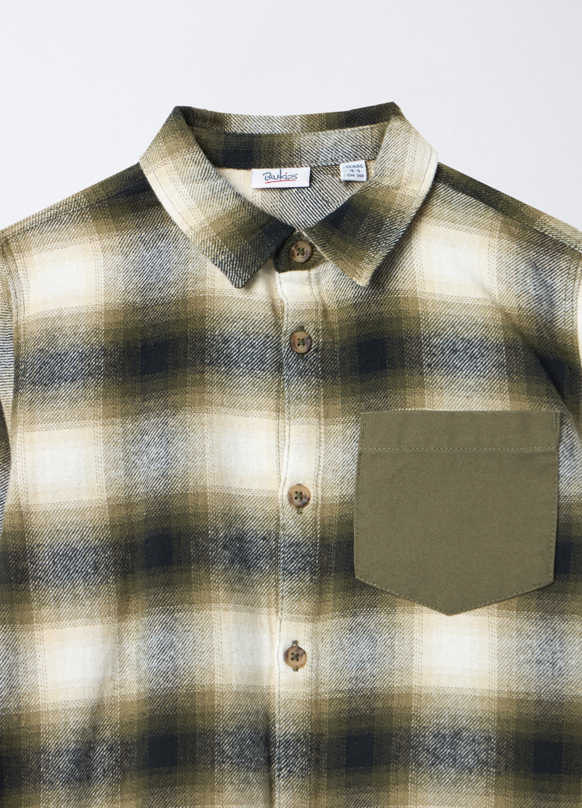 Camicia Fit Regular in flanella di puro cotone bambino_2
