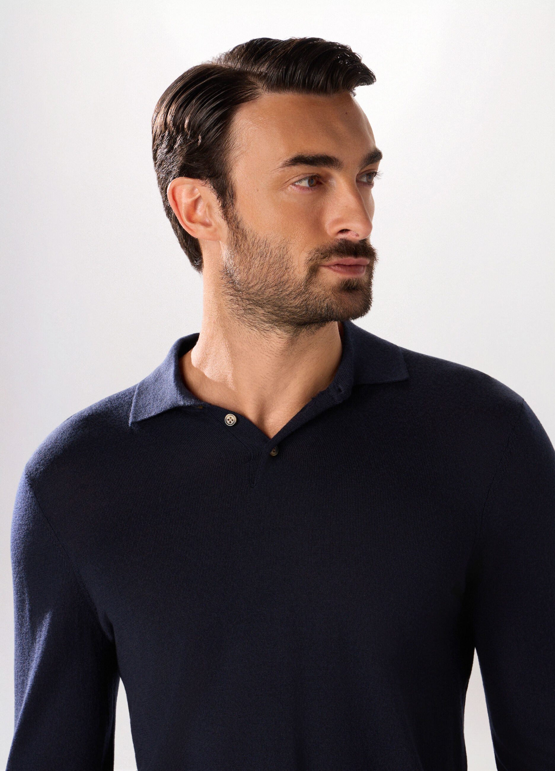 Polo in maglia di lana merino uomo