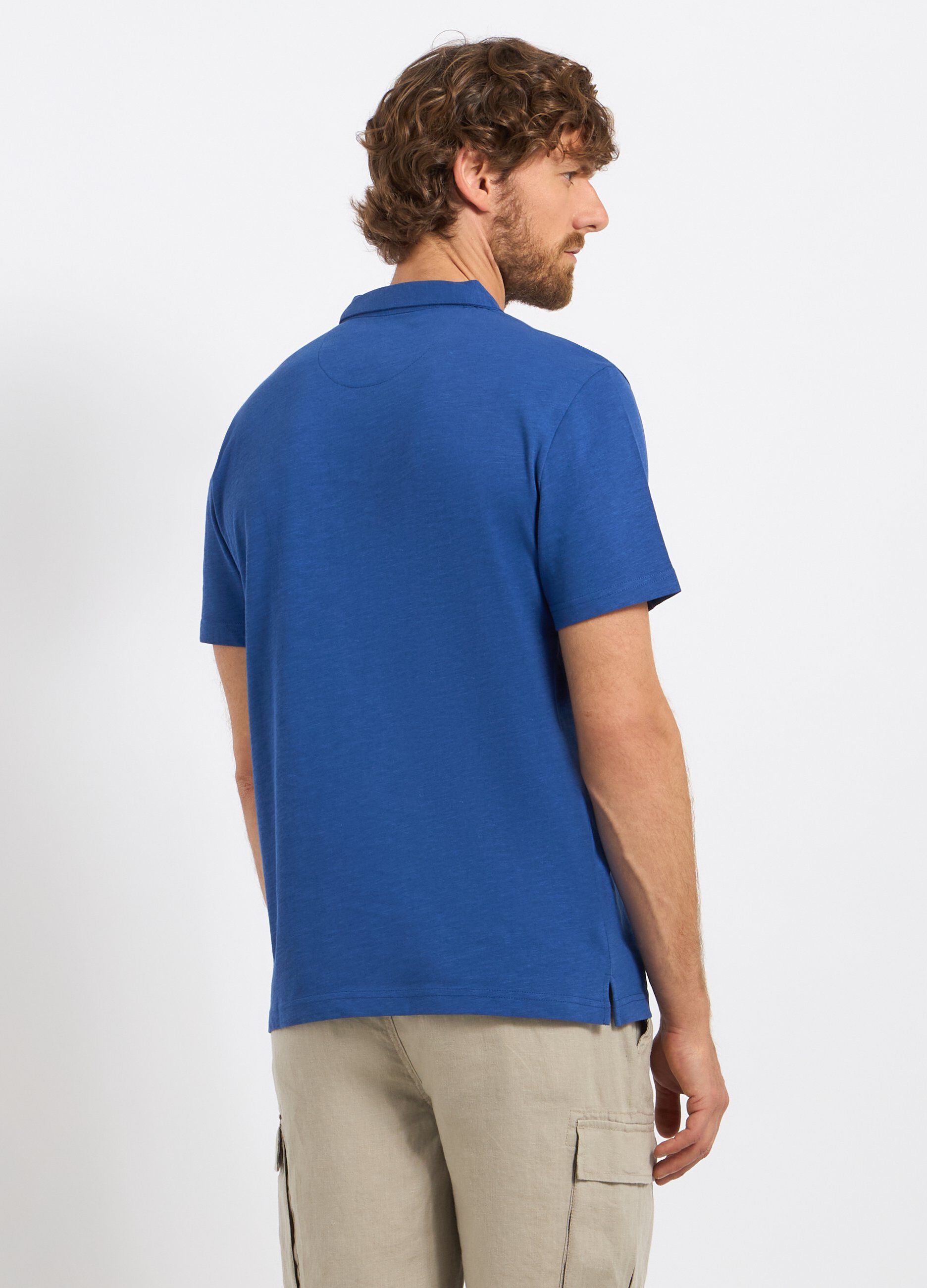 Polo in puro cotone slub uomo_1