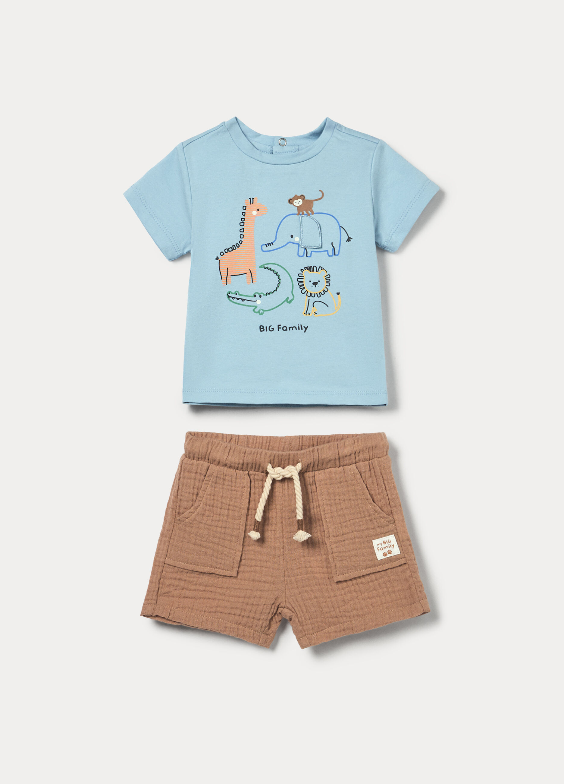 Jogging set in jersey di cotone stretch neonato_0
