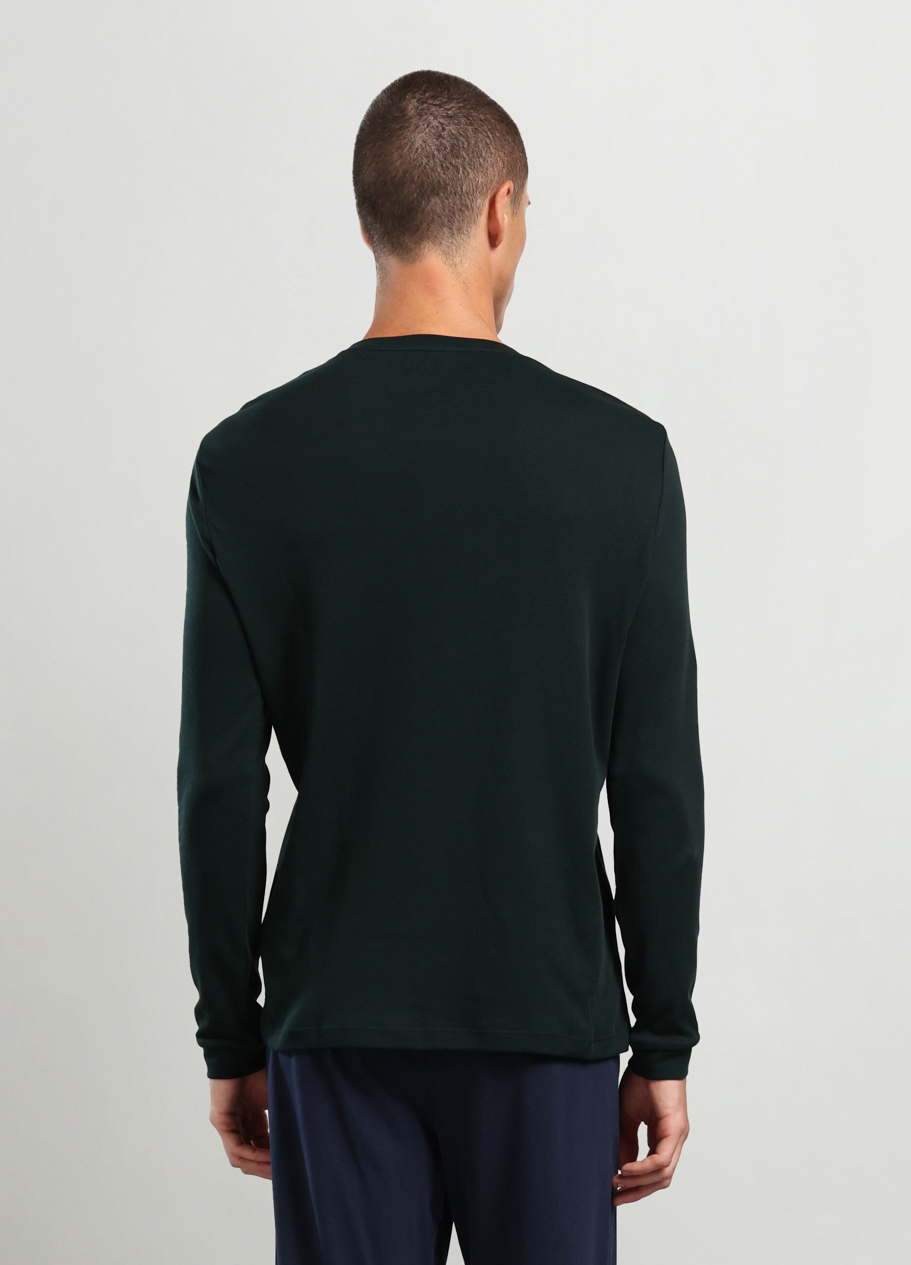 Maglia collo a serafino in puro cotone uomo_1