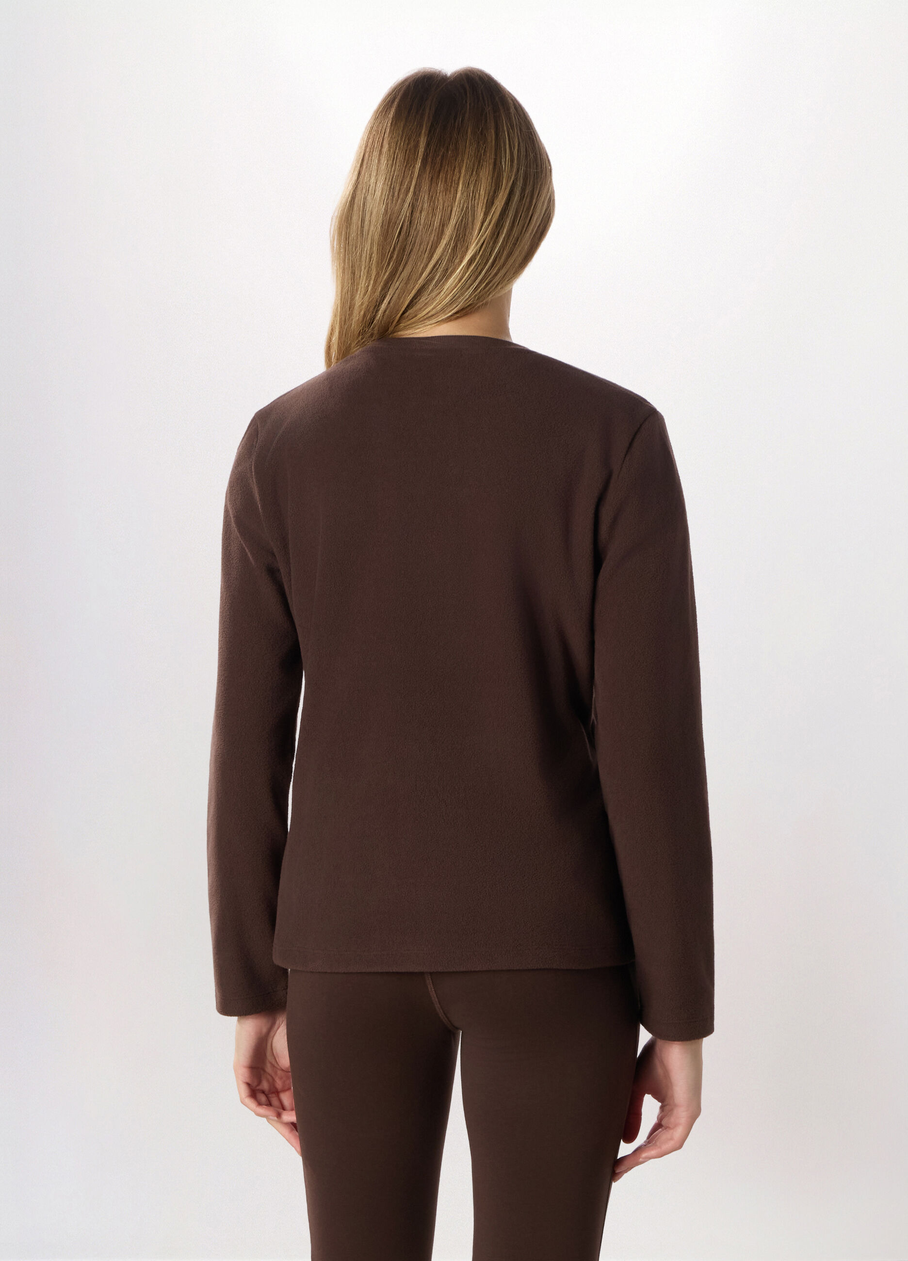 Felpa girocollo in pile donna_1