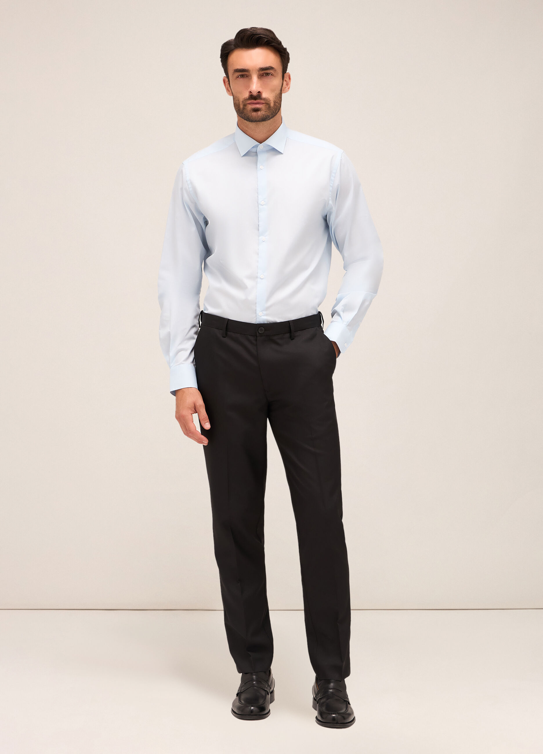 Pantaloni slim fit in tessuto tecnico uomo_0
