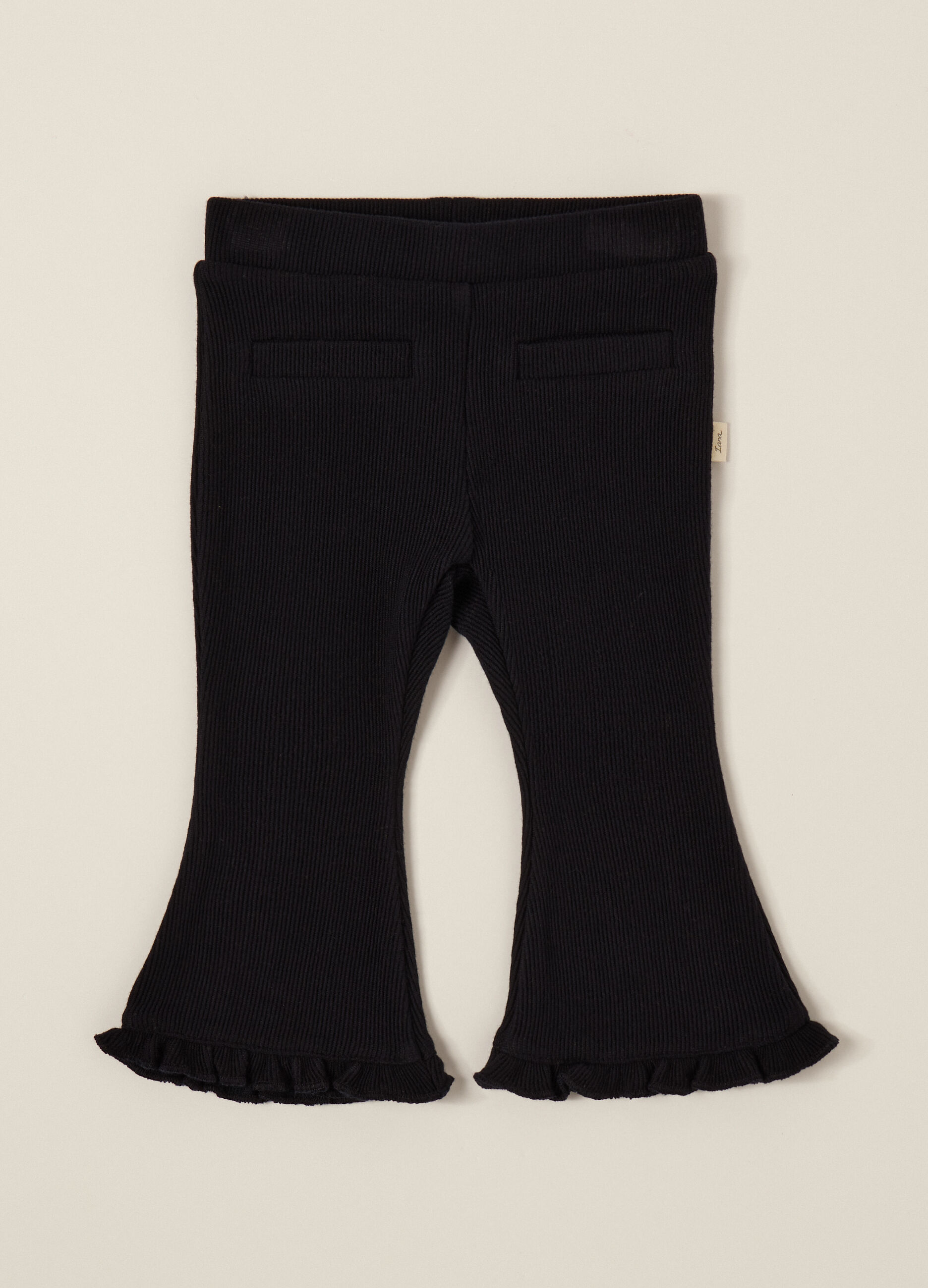 Pantaloni neri elasticizzati per neonata_0