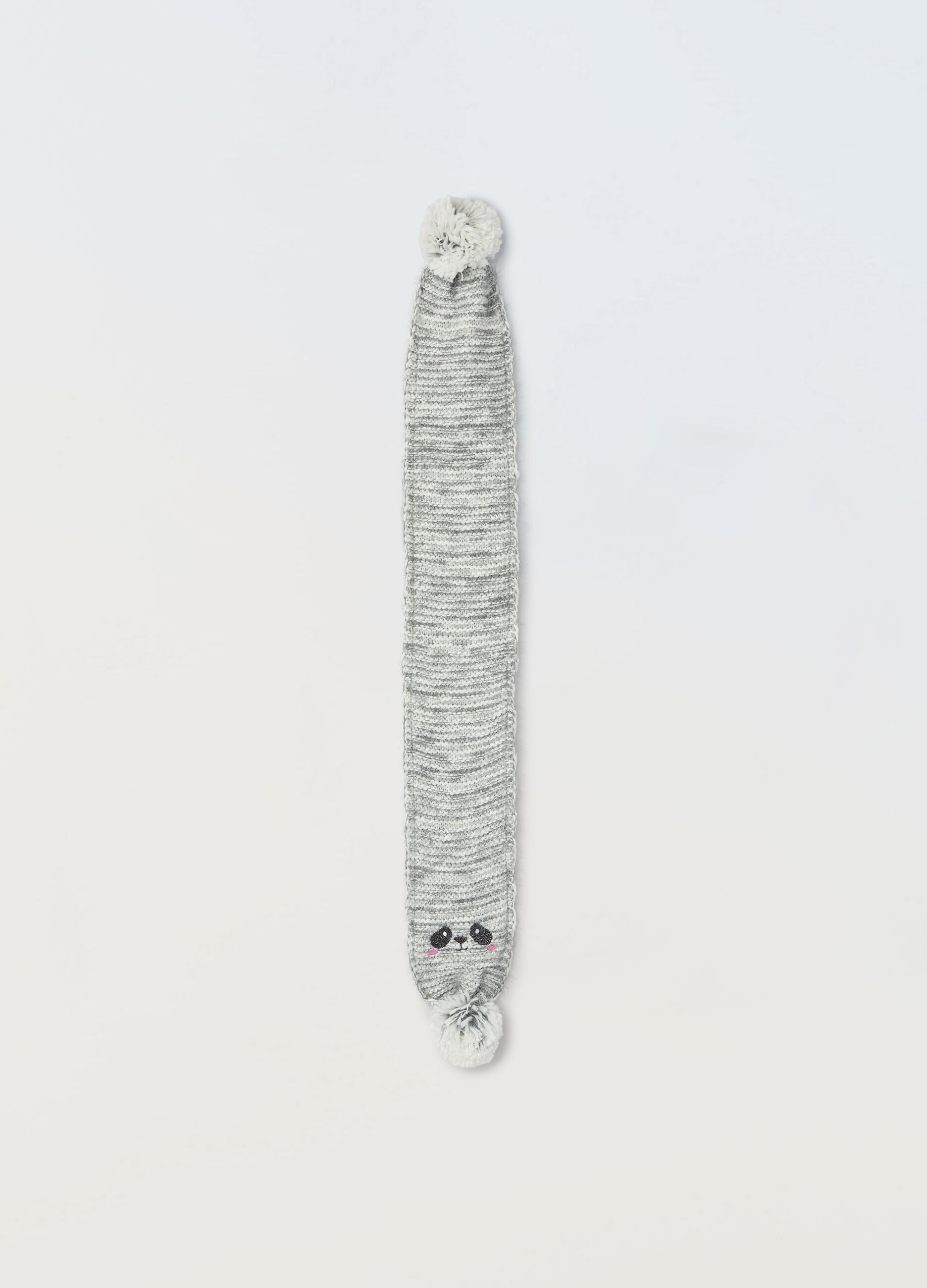 Sciarpa tricot con pon pom_0