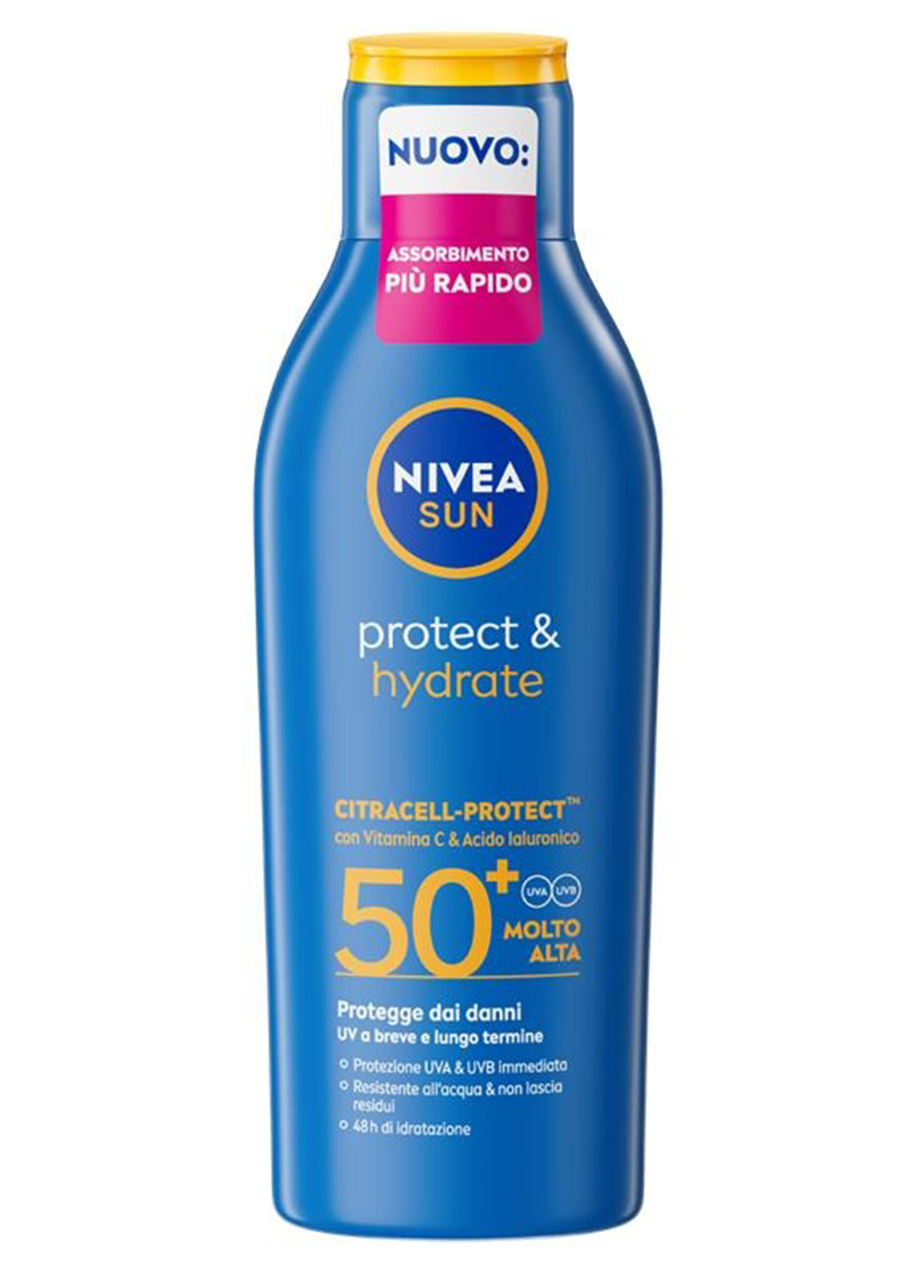 Nivea Sun Latte Solare Protect & Hydrate SPF50+ 200 ml, Crema solare 50+ idratante per 48 ore_0