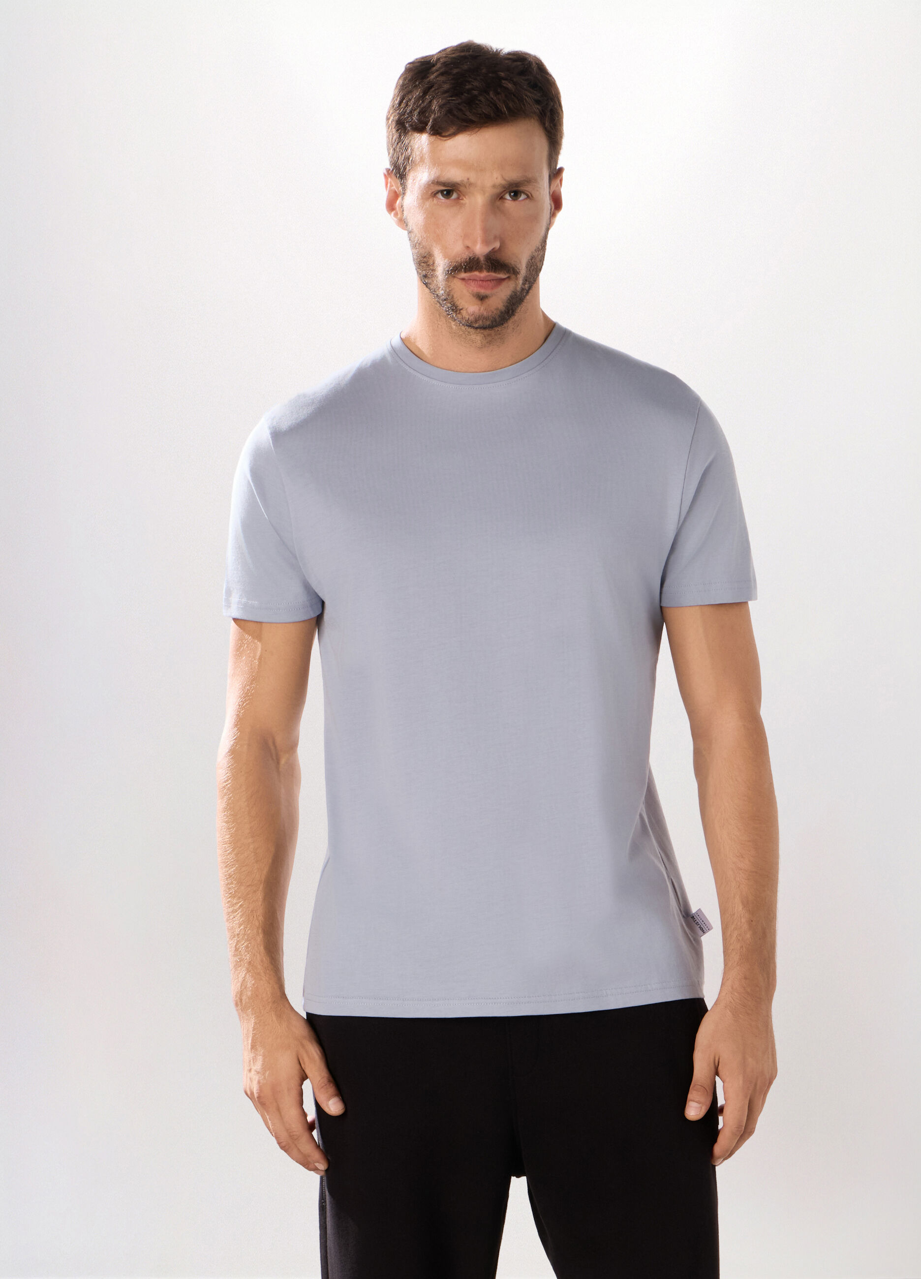 T-shirt girocollo regular fit in cotone uomo_0