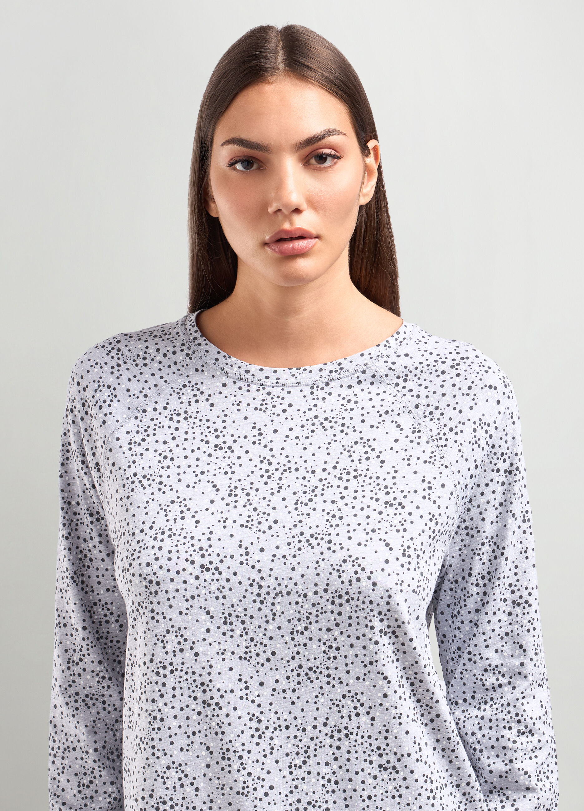 T-shirt pigiama lungo in puro cotone donna_2
