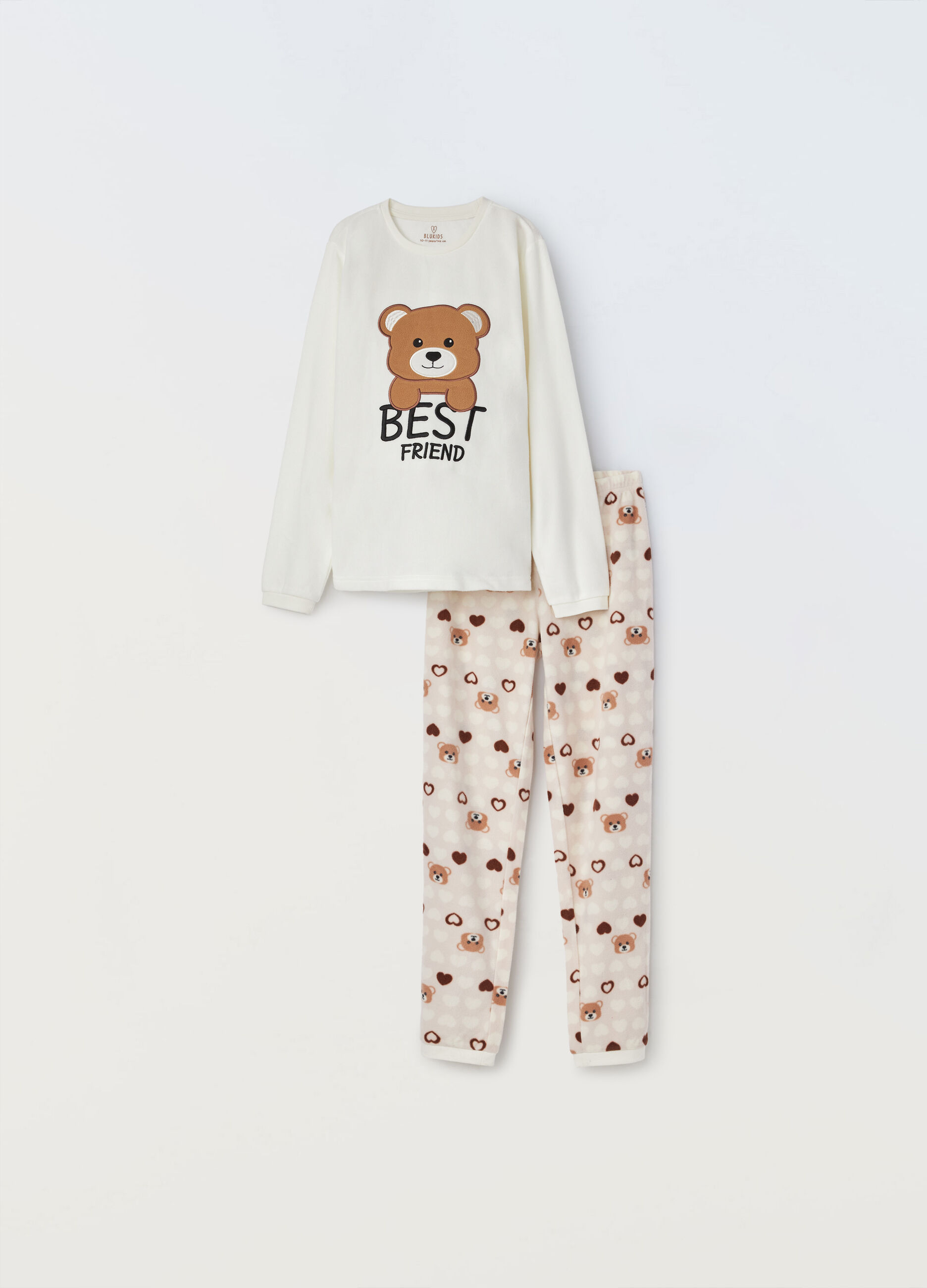 Set pigiama lungo in pile ragazza