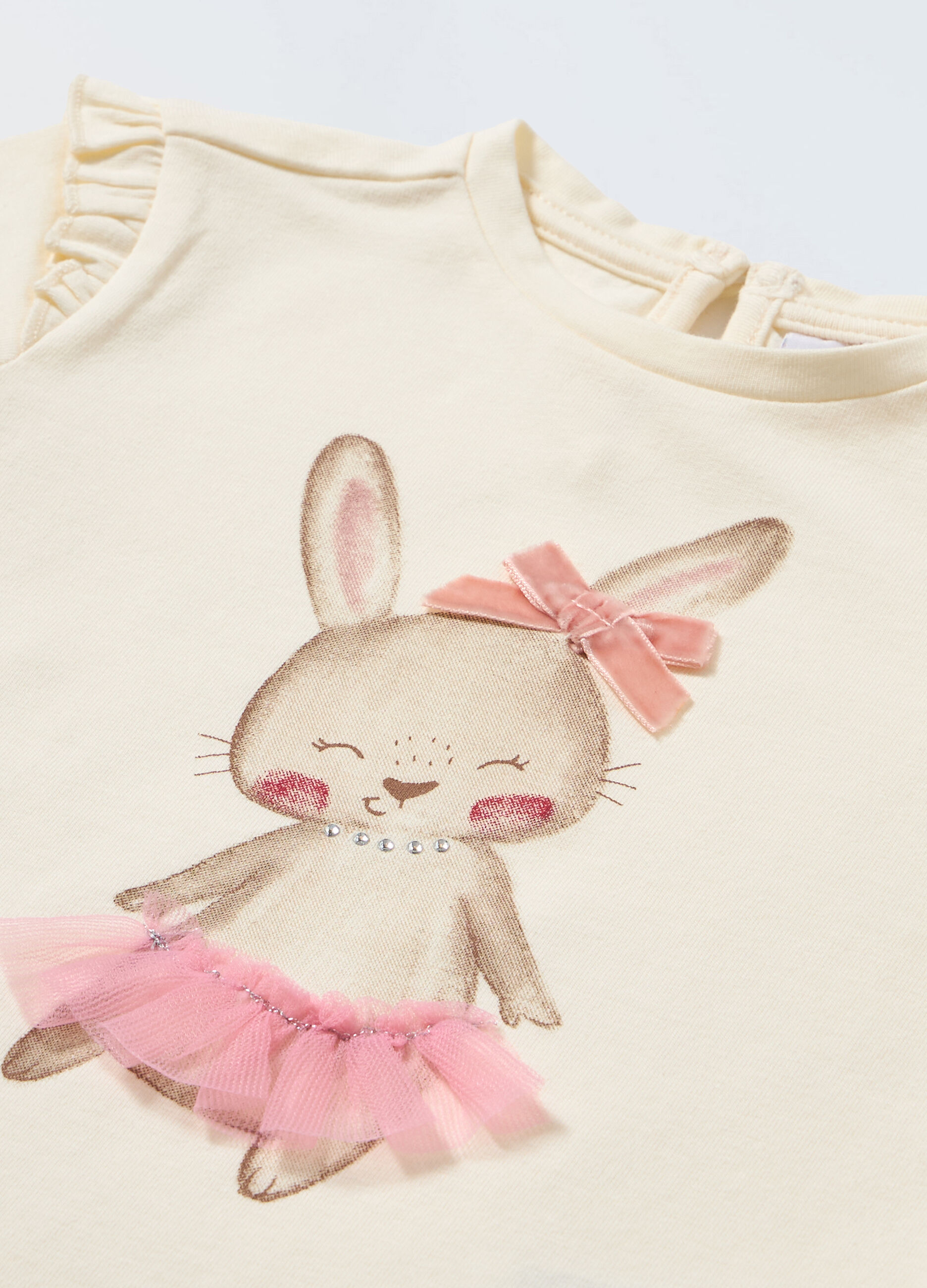 T-shirt a maniche lunghe in cotone stretch neonata_1