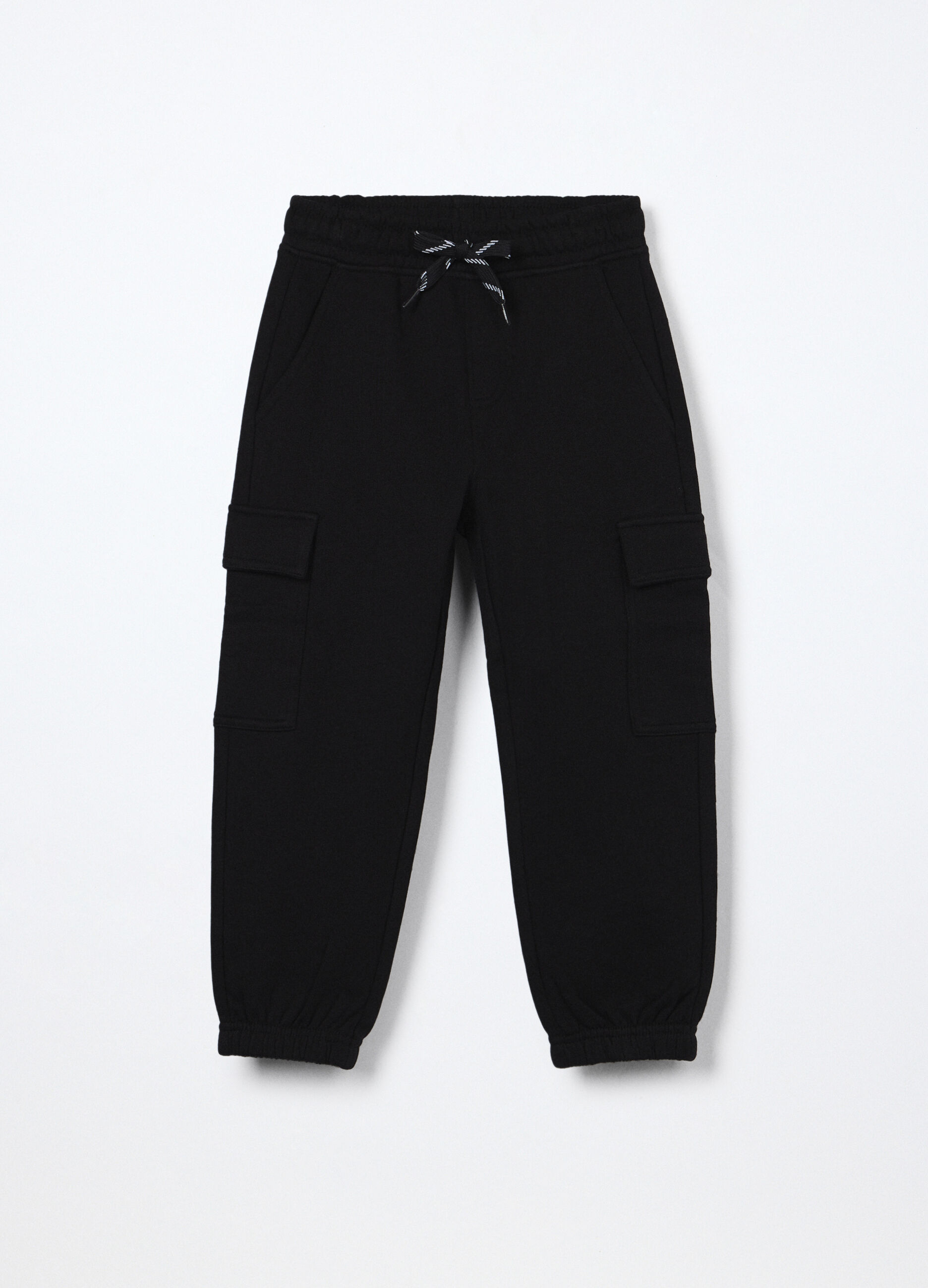 Jogger cargo in puro cotone fleece bambino_0