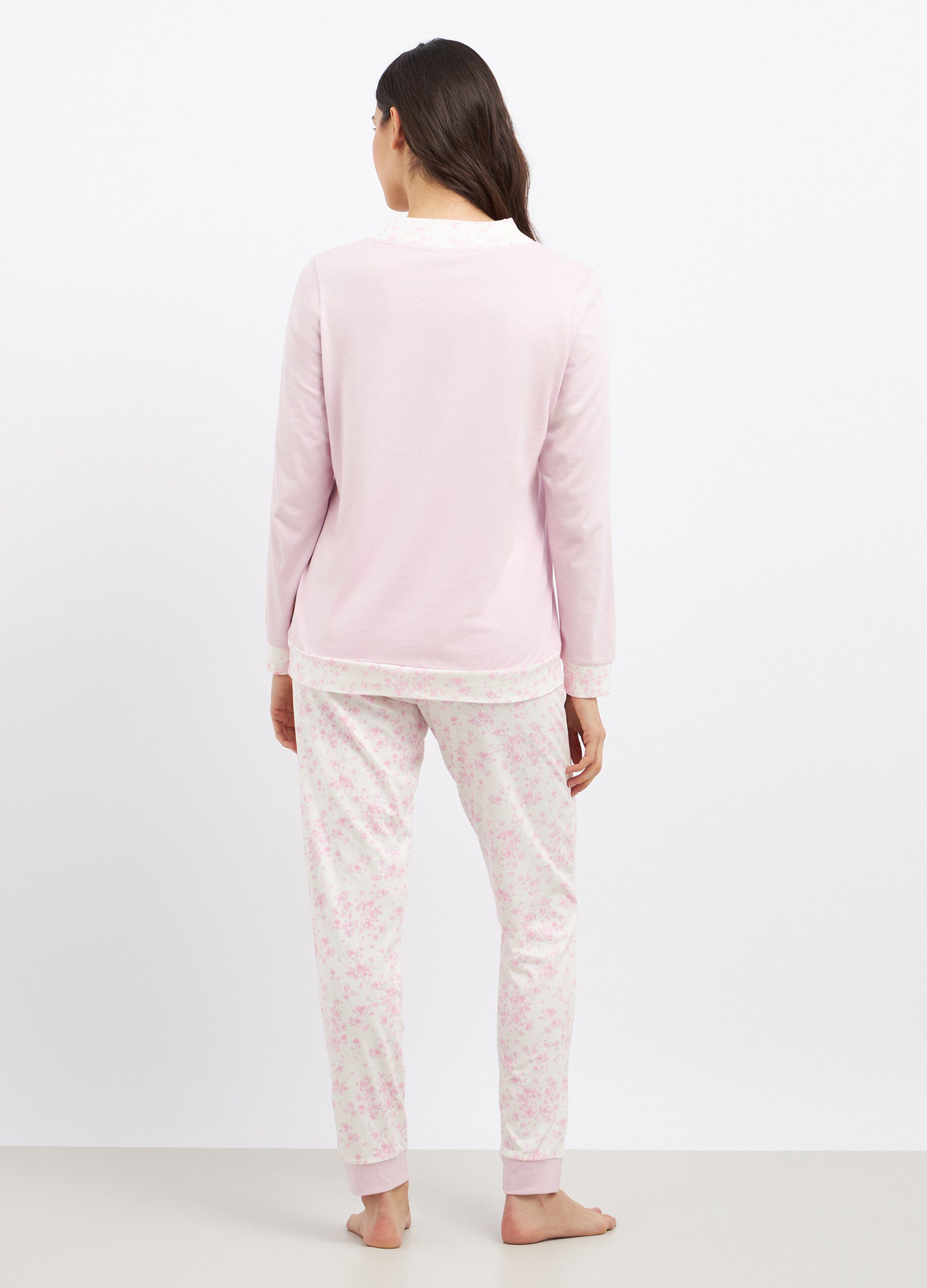 Set pigiama lungo in misto cotone donna_1
