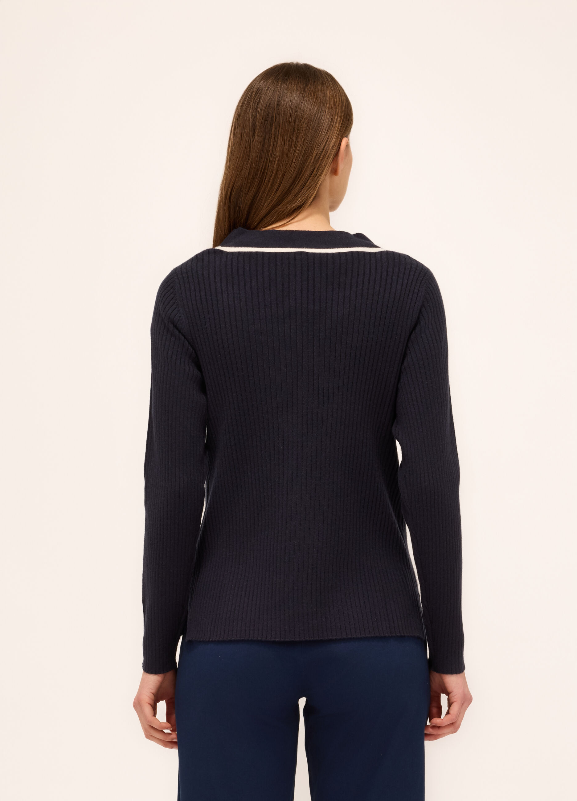 Pullover tricot in costina donna_1