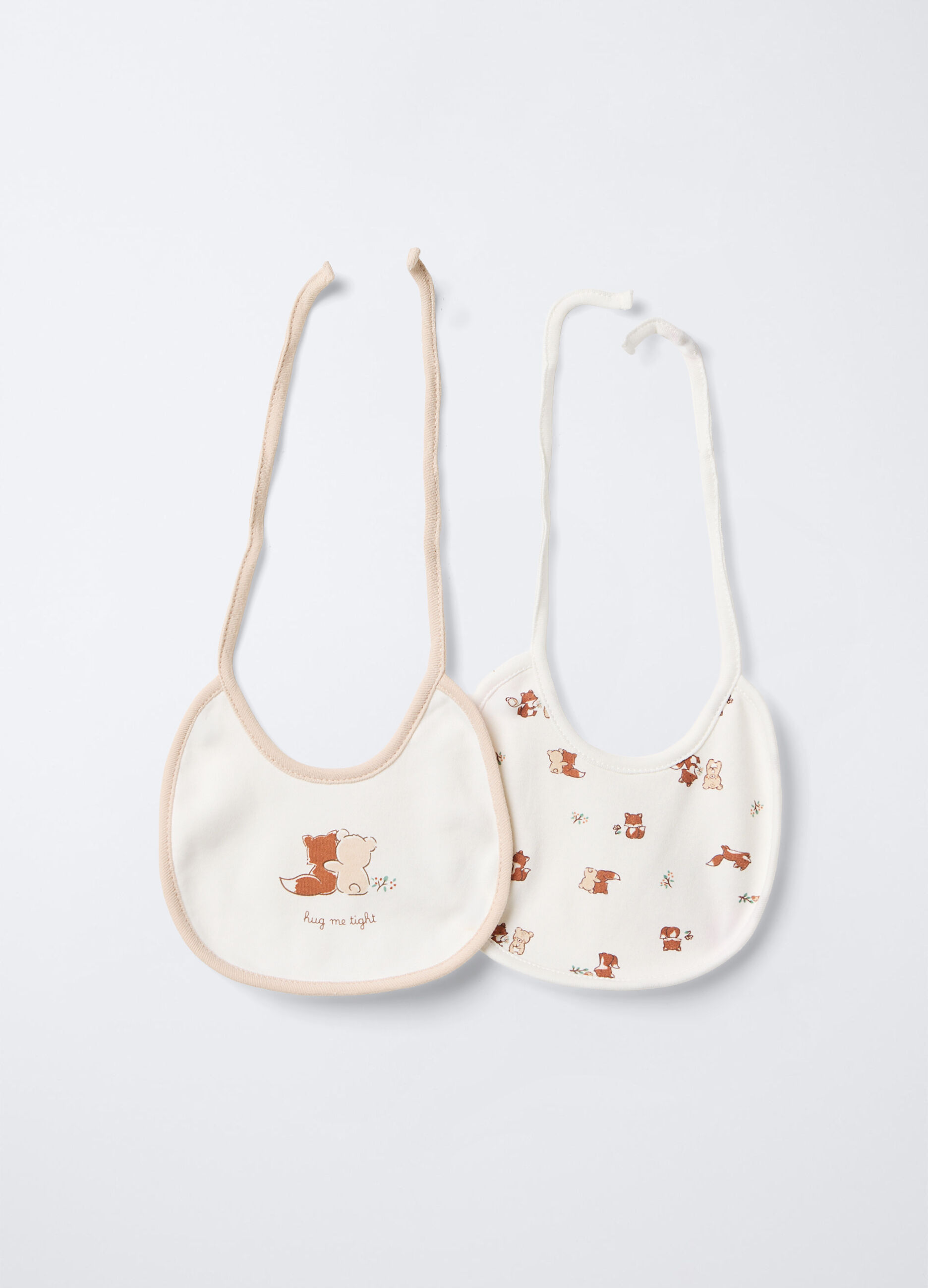Pack 2 bavaglini in interlock di puro cotone neonata_0