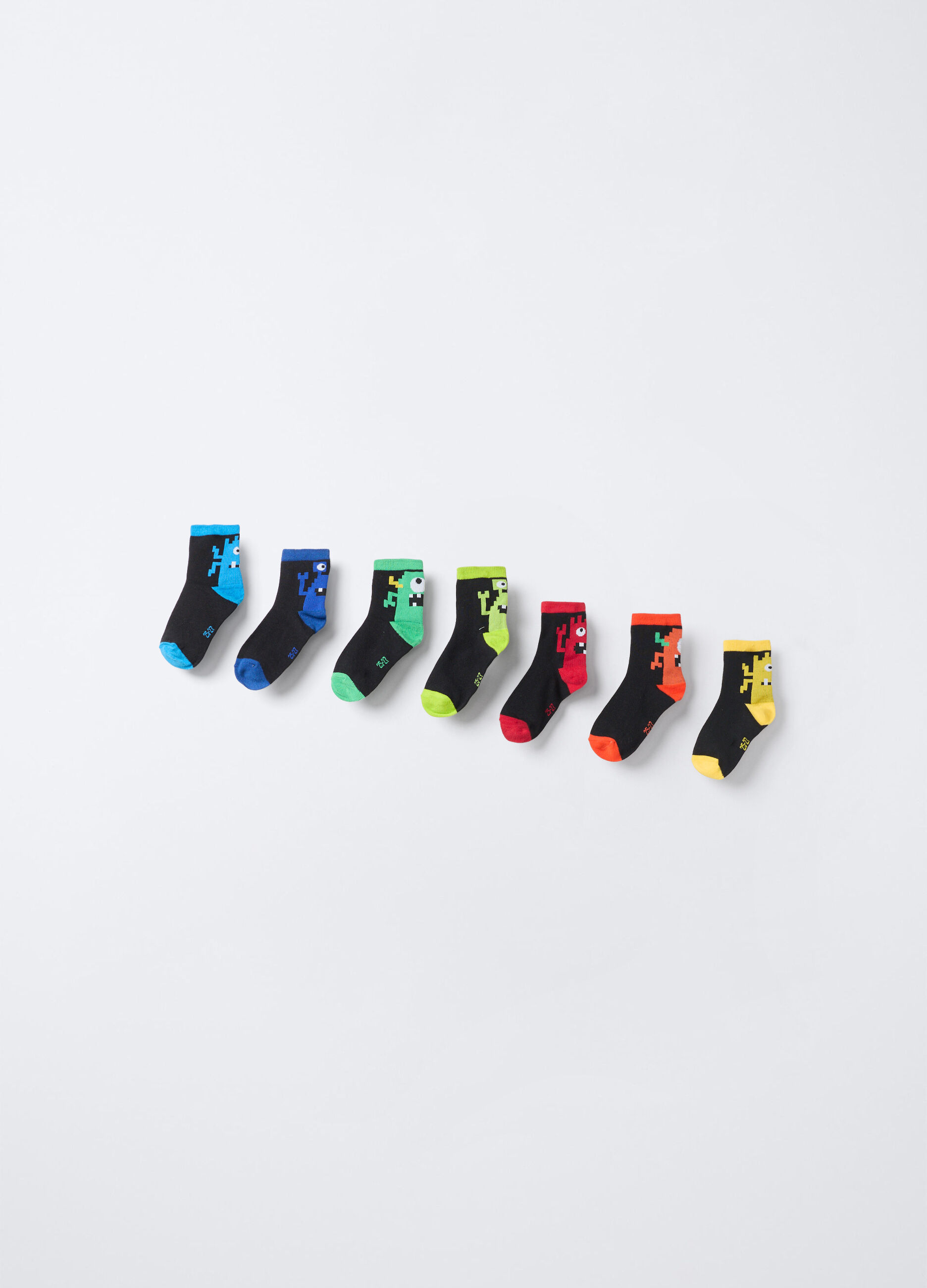 Pack 7 calze corte misto cotone bambino