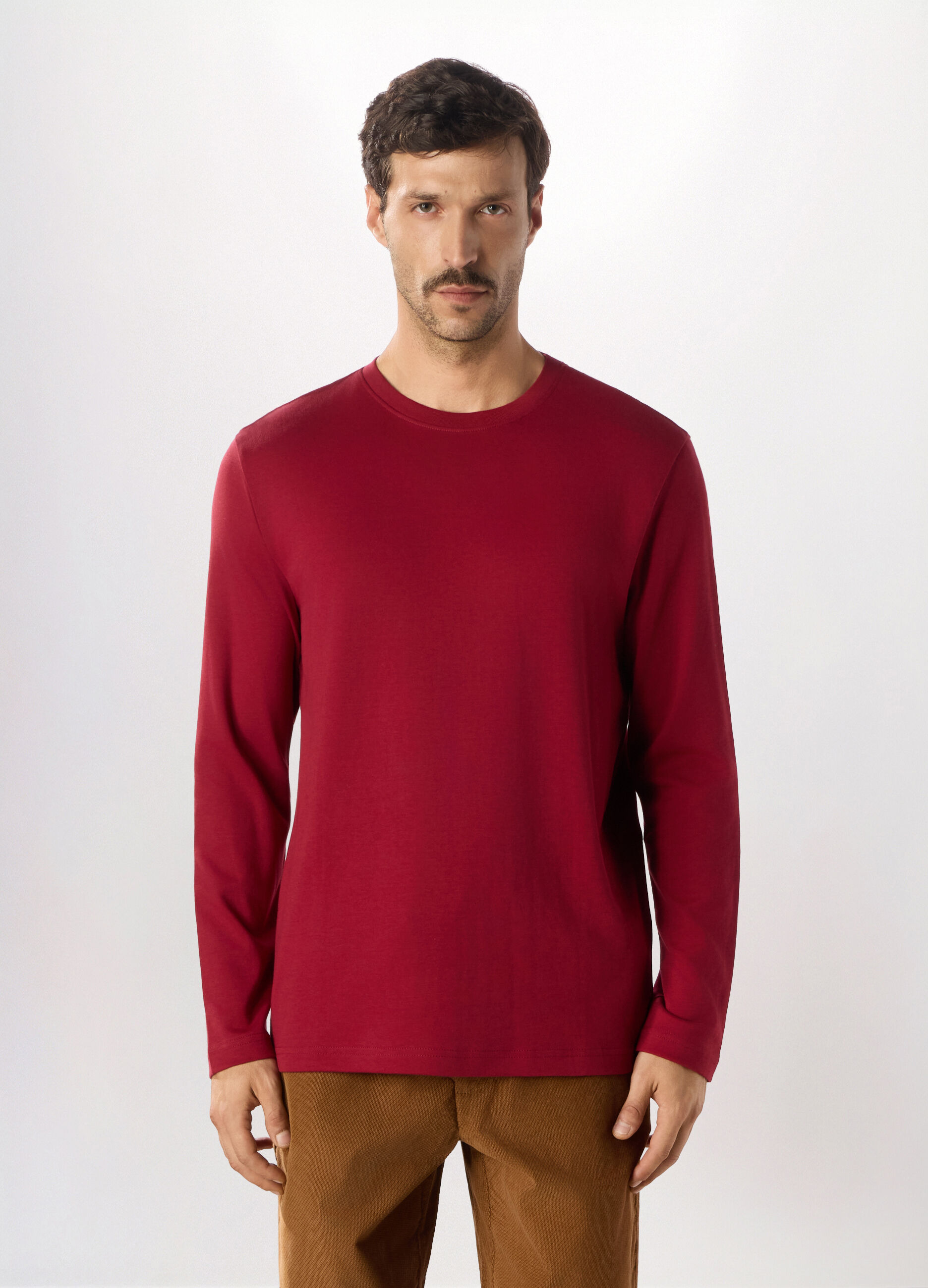 Maglia girocollo in puro cotone uomo_0