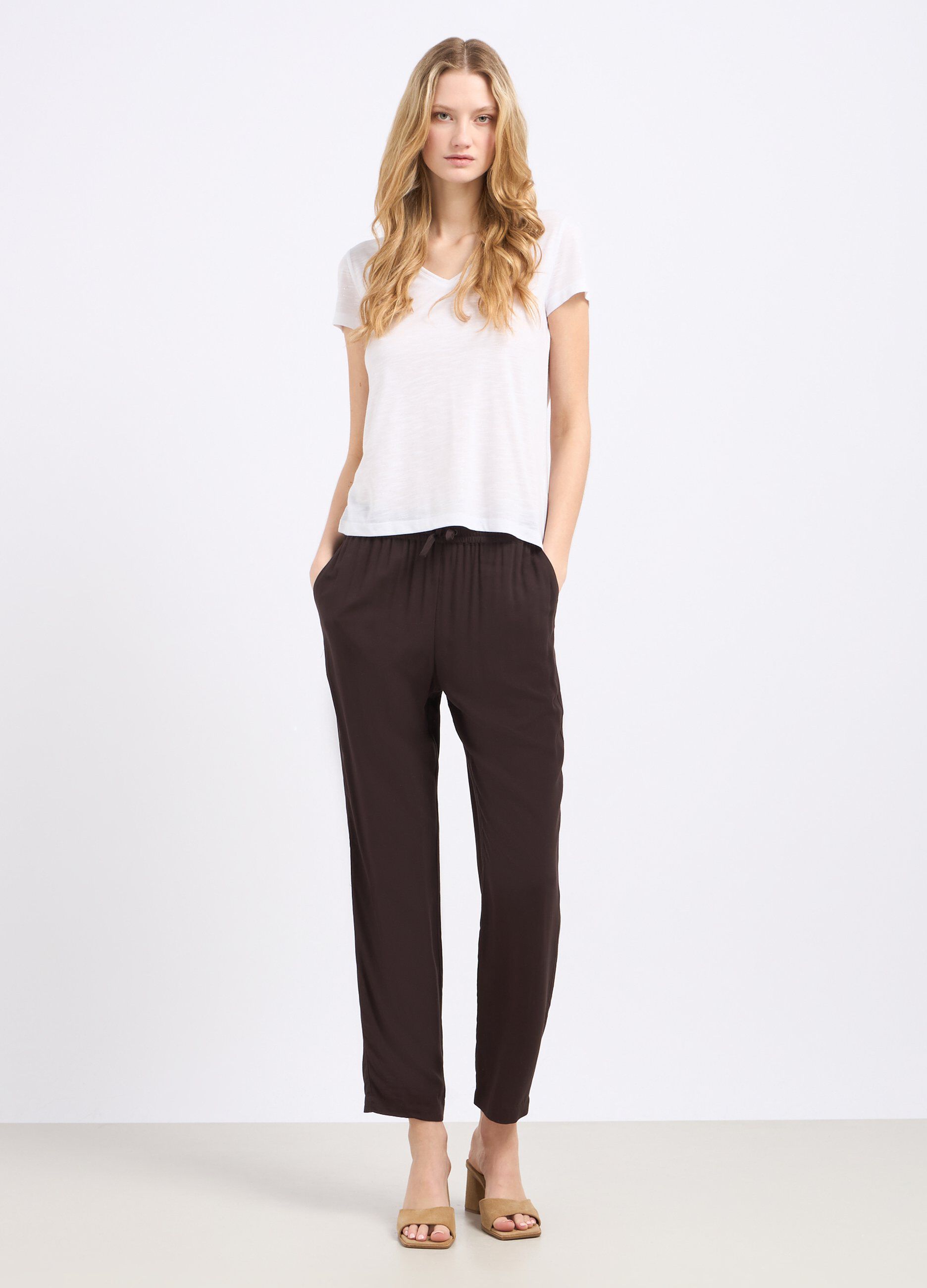 Pantaloni in pura viscosa donna_0