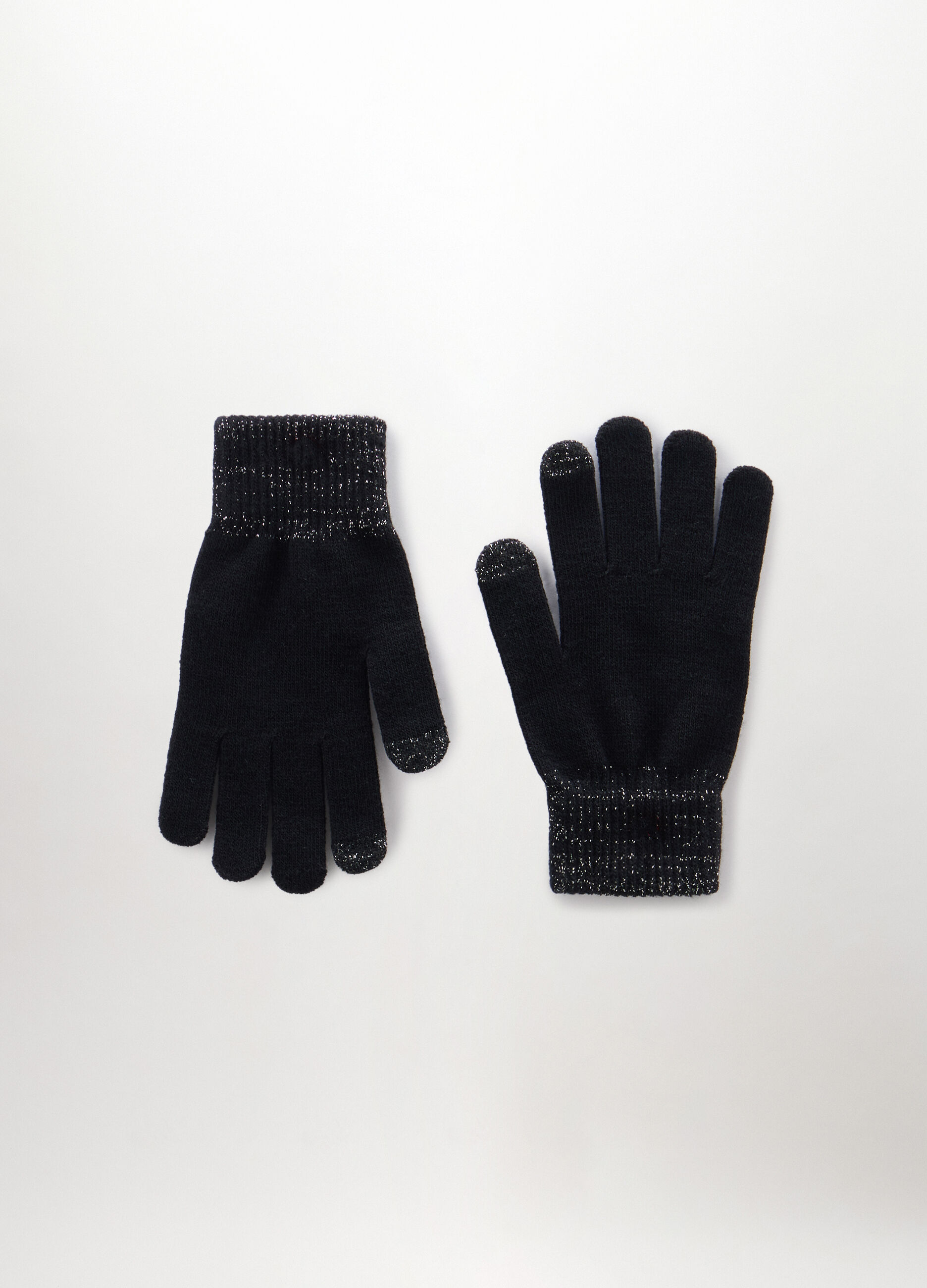 Guanti tricot con filo lurex donna_0