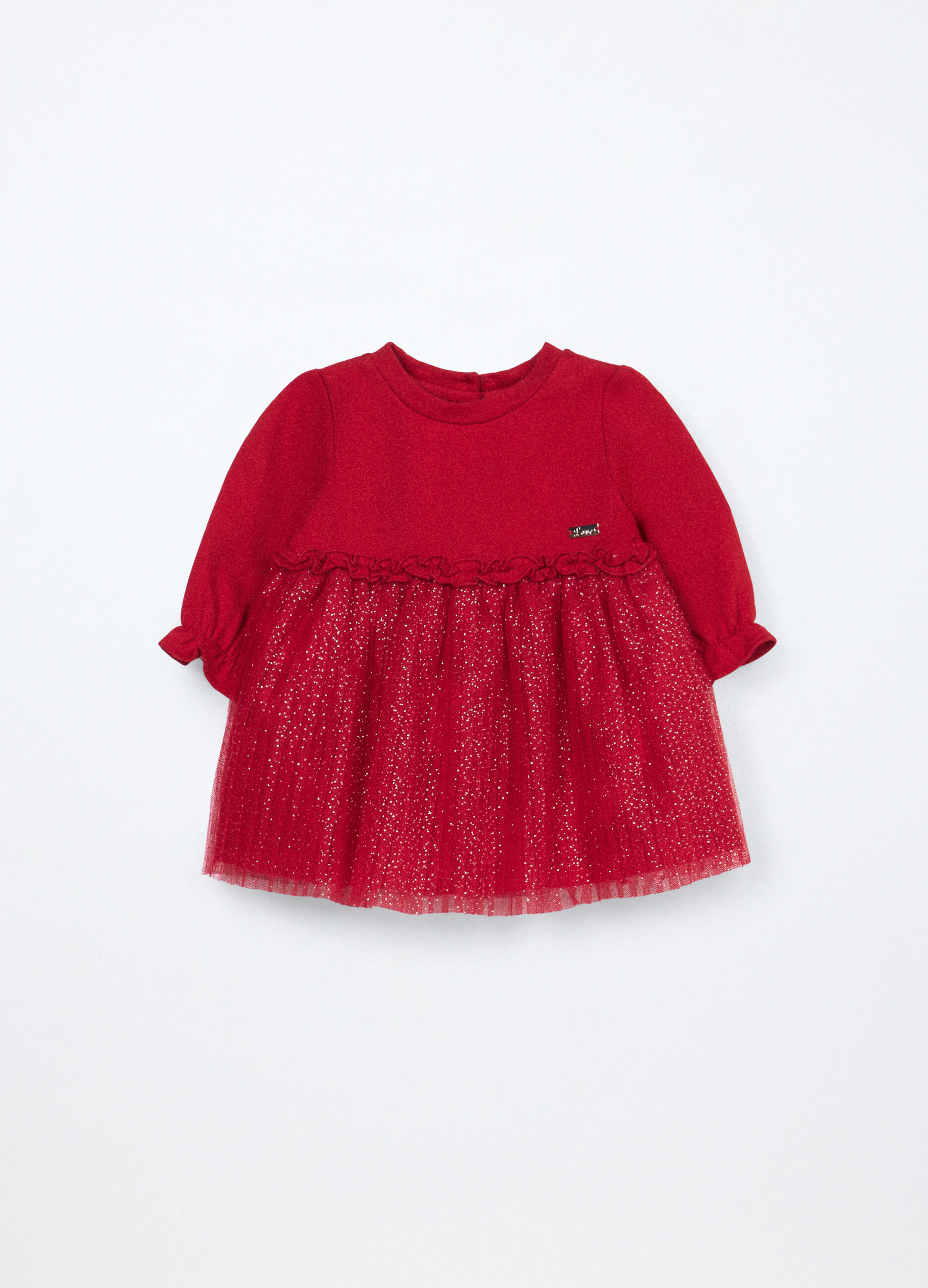 Vestito in cotone fleece stretch neonata_0