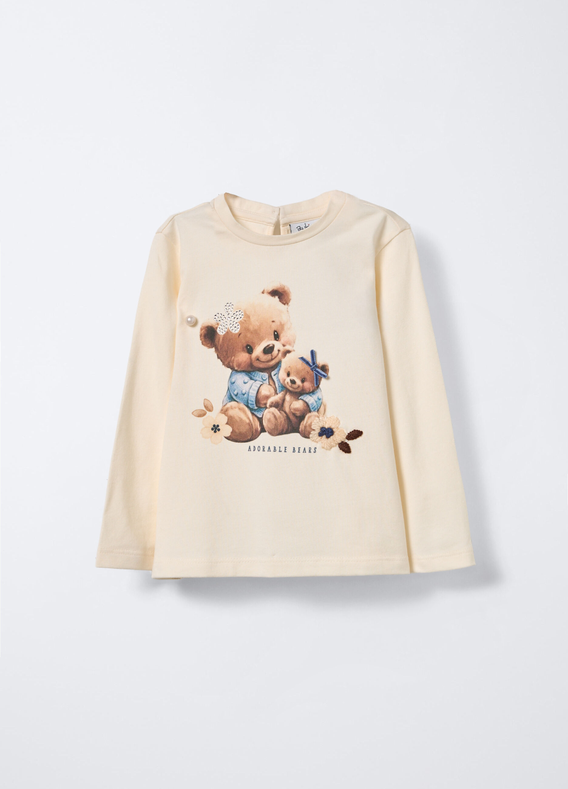 T-shirt girocollo in jersey di cotone stretch bimba_0