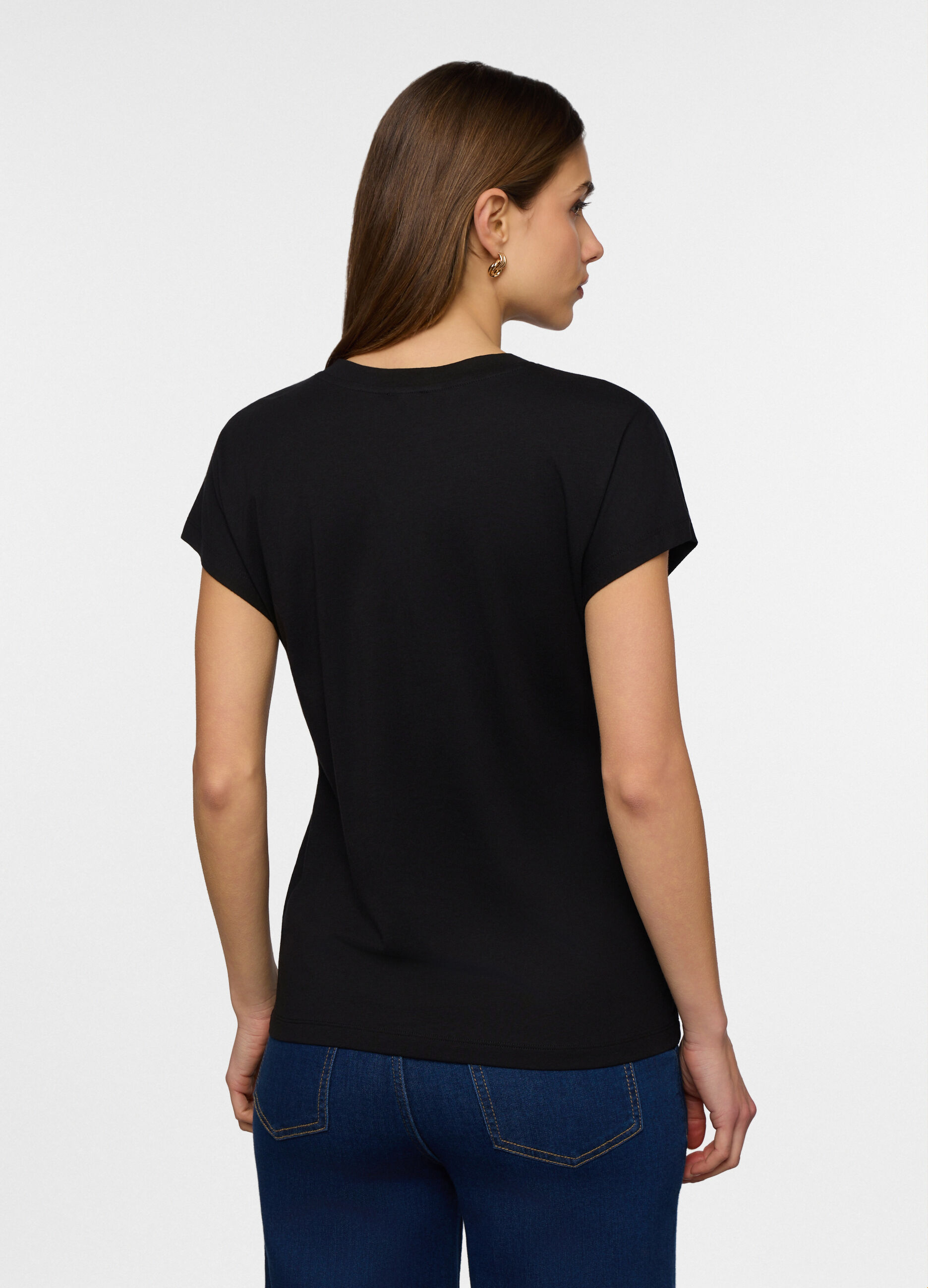 T-shirt in jersey di puro cotone donna_1