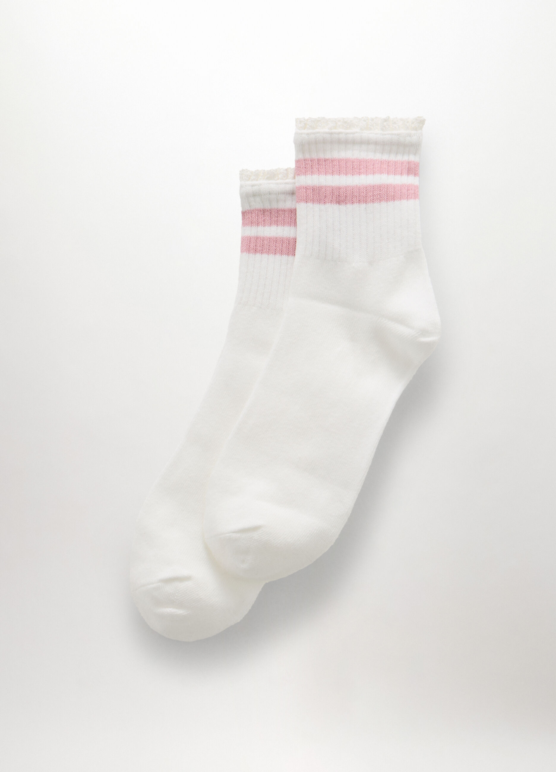 Calze misto cotone con pizzo donna_0