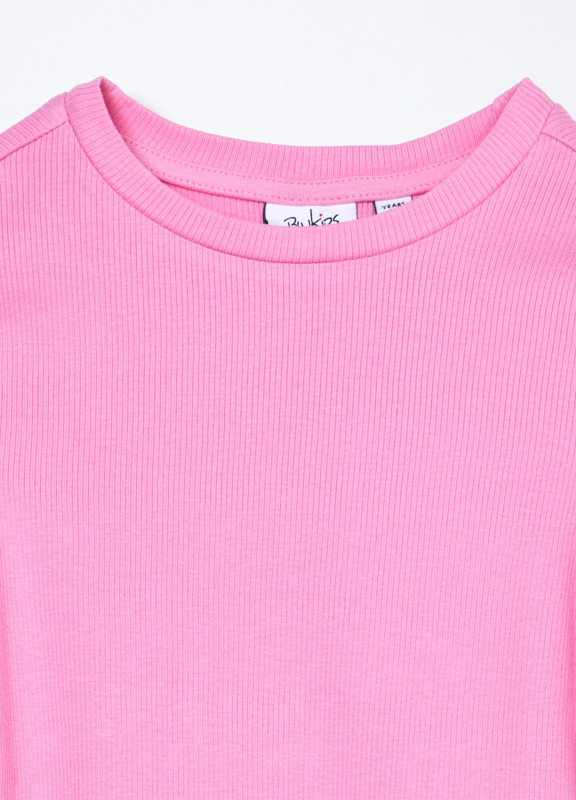 T-shirt in costina di cotone stretch bambina