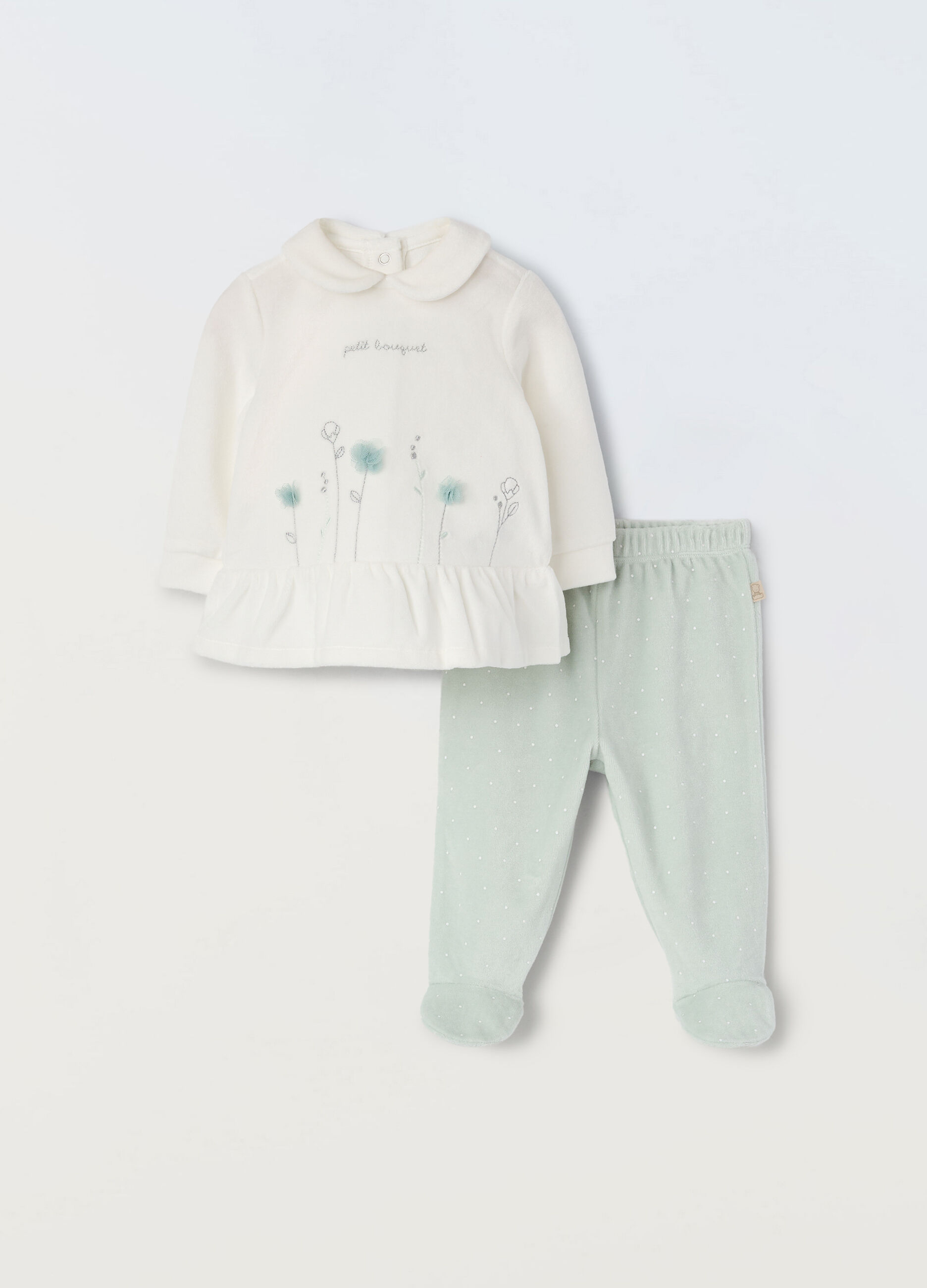 Set velour in misto cotone neonata_0