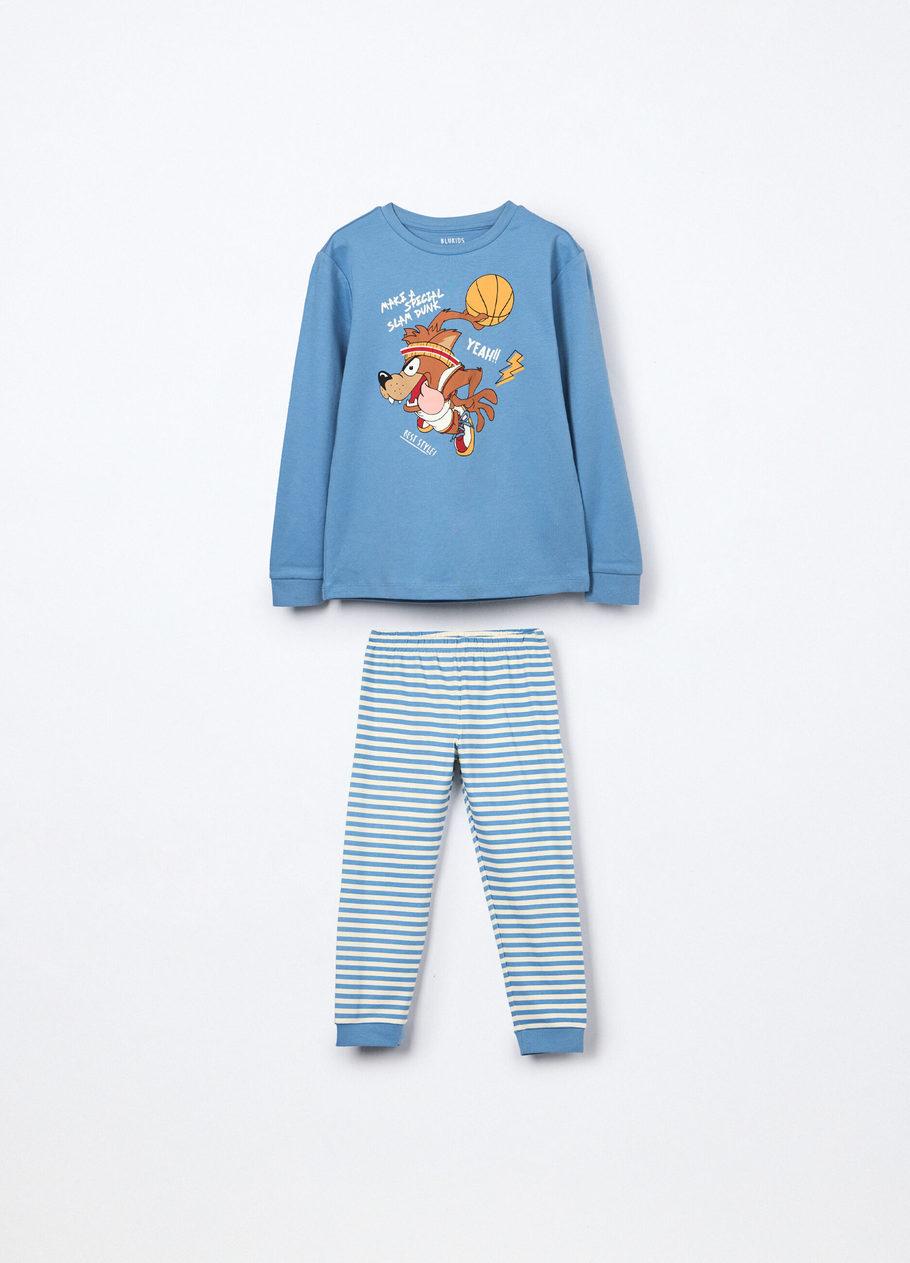 Set pigiama lungo in interlock di puro cotone bambino_0