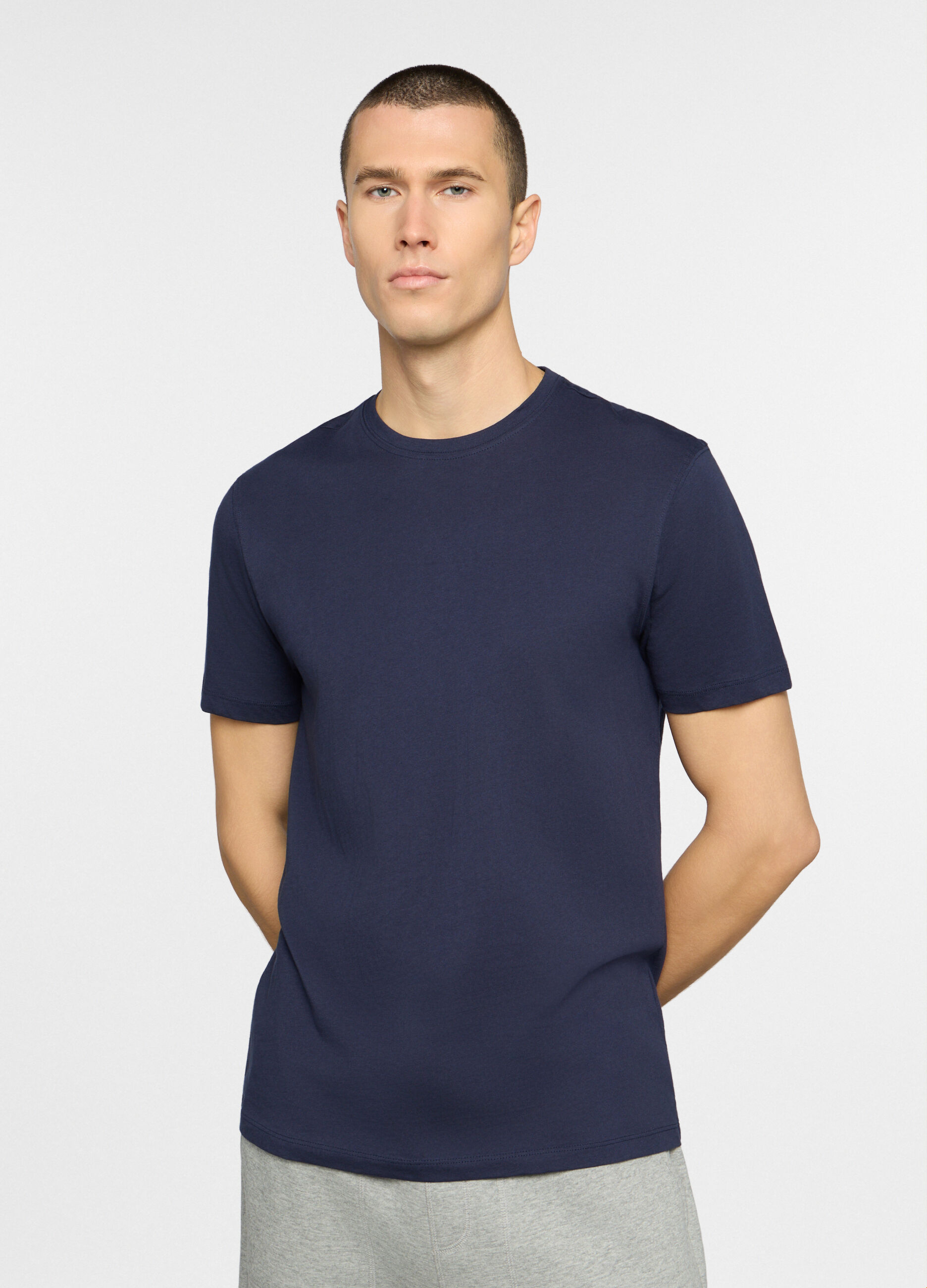 T-shirt girocollo in puro cotone uomo
