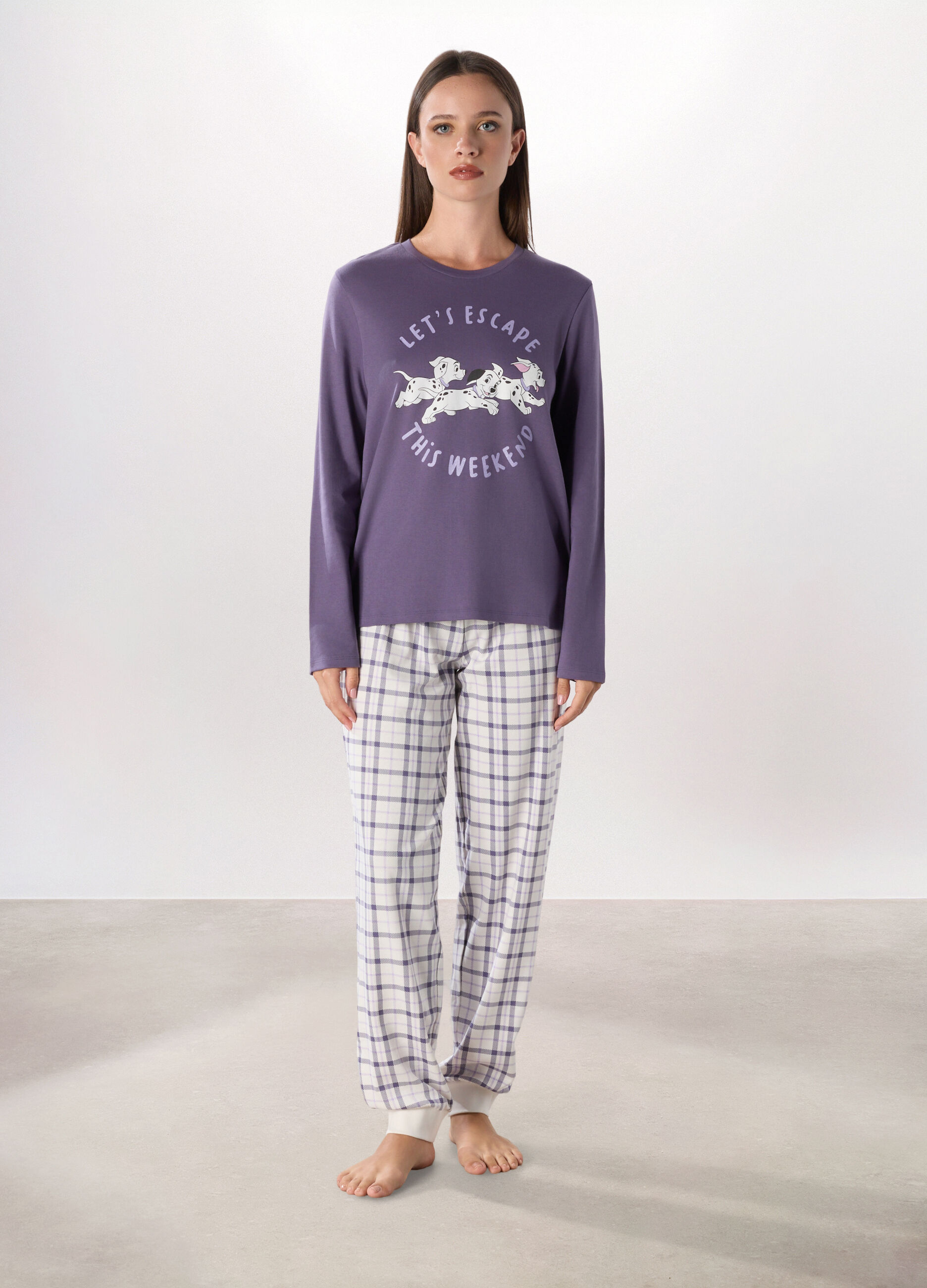 Set pigiama in interlock di puro cotone donna_0